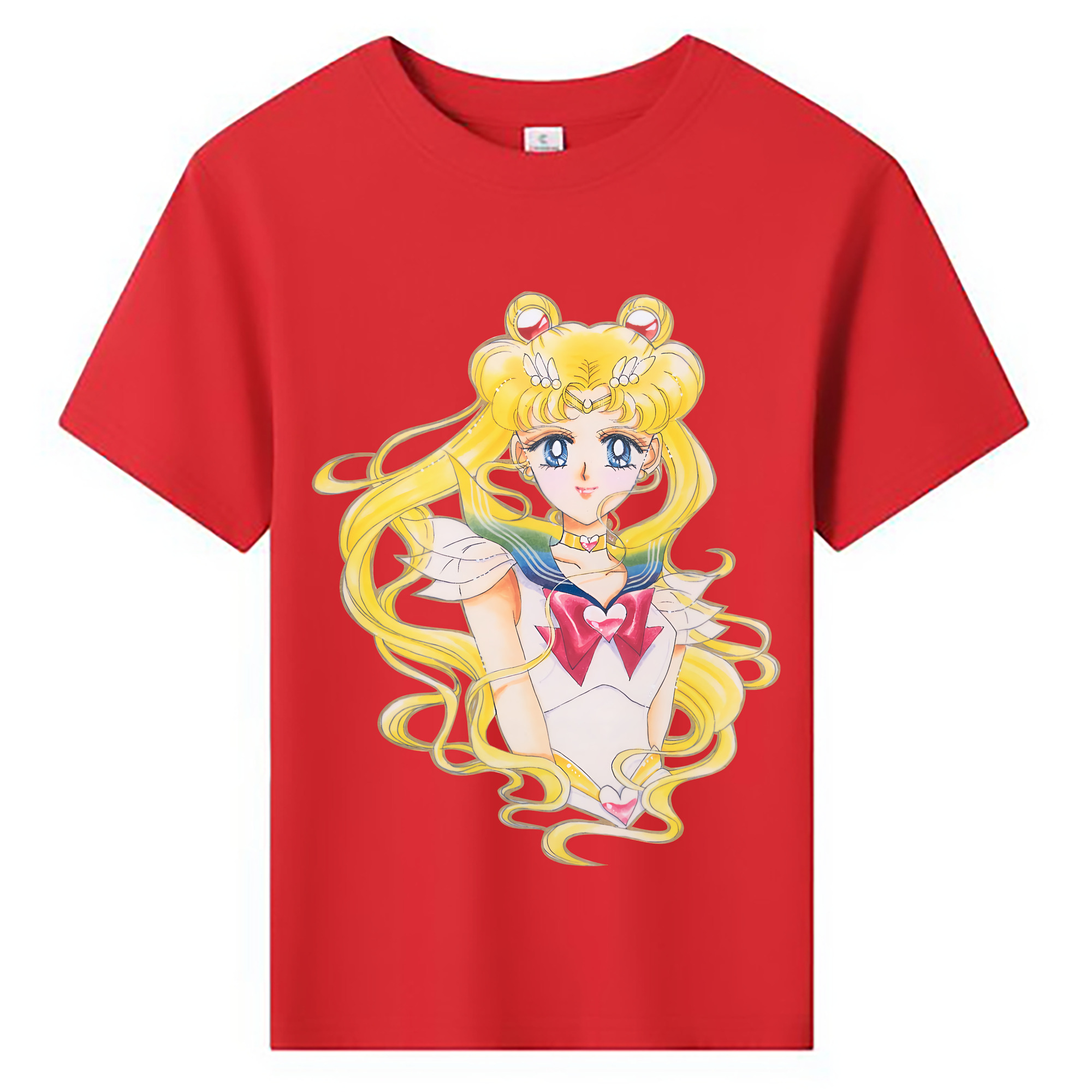 （画像用） 美少女戦士セーラームーン 月野 うさぎ つきの うさぎ Sailor Moon Tsukino Usagi 綿100％キッズTシャツ（フロントプリント）