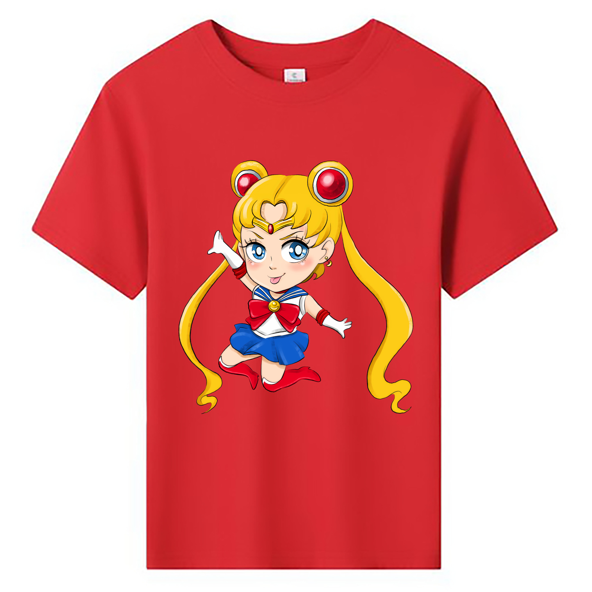 （画像用） 美少女戦士セーラームーン 月野 うさぎ つきの うさぎ Sailor Moon Tsukino Usagi 綿100％キッズTシャツ（フロントプリント）