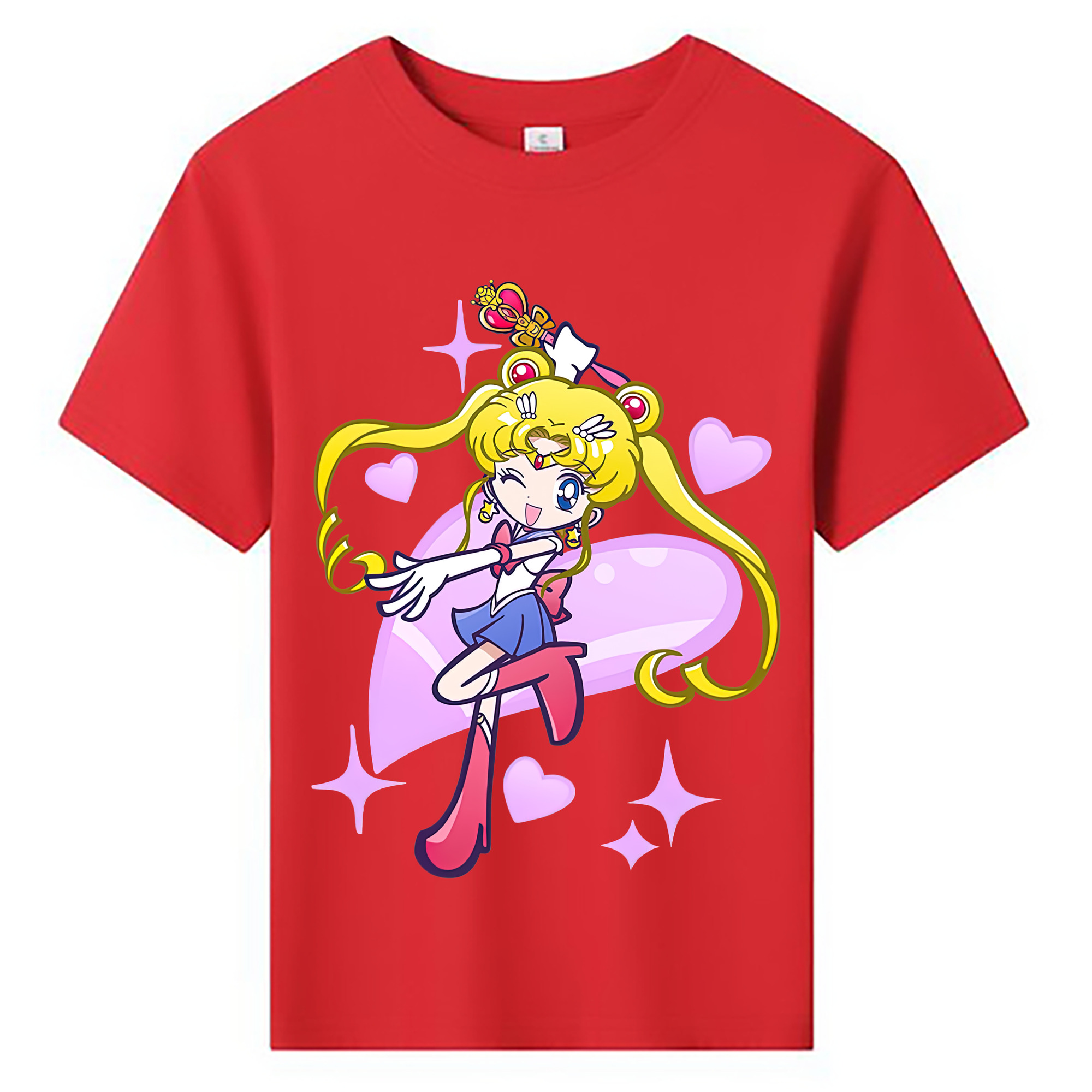 （画像用） 美少女戦士セーラームーン 月野 うさぎ つきの うさぎ Sailor Moon Tsukino Usagi 綿100％キッズTシャツ（フロントプリント）