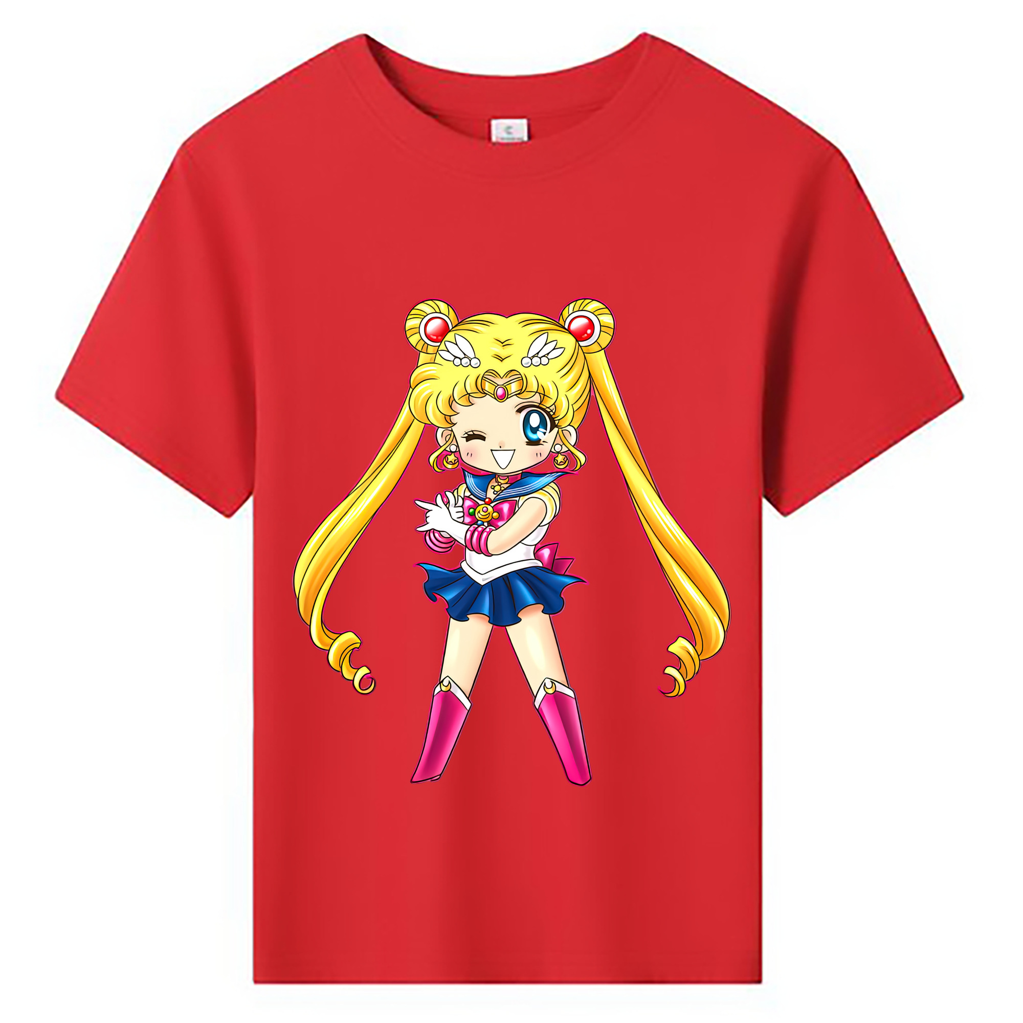 （画像用） 美少女戦士セーラームーン 月野 うさぎ つきの うさぎ Sailor Moon Tsukino Usagi 綿100％キッズTシャツ（フロントプリント）