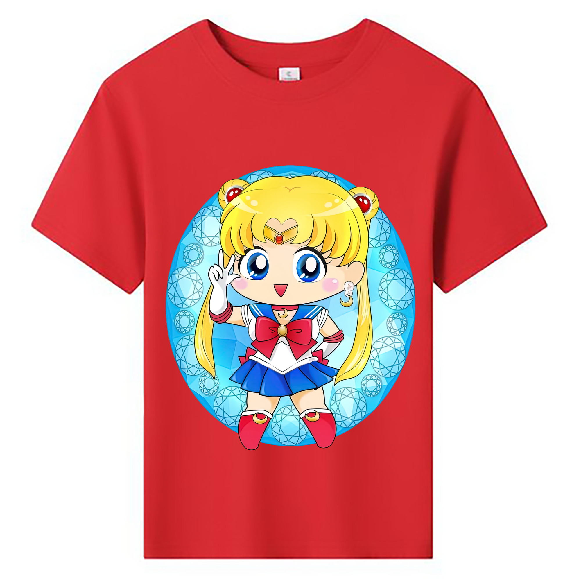 （画像用） 美少女戦士セーラームーン 月野 うさぎ つきの うさぎ Sailor Moon Tsukino Usagi 綿100％キッズTシャツ（フロントプリント）