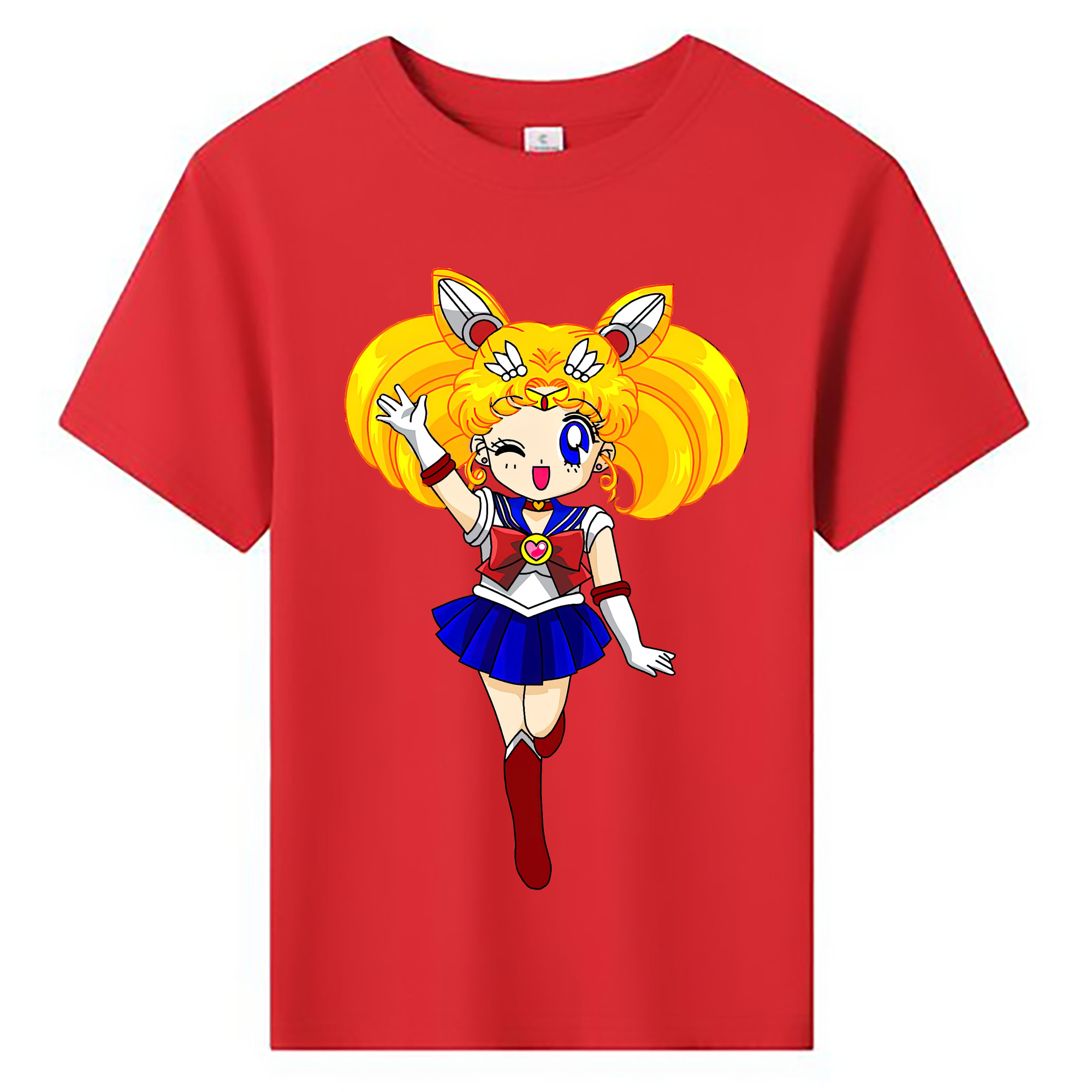 （画像用） 美少女戦士セーラームーン 月野 うさぎ つきの うさぎ Sailor Moon Tsukino Usagi 綿100％キッズTシャツ（フロントプリント）
