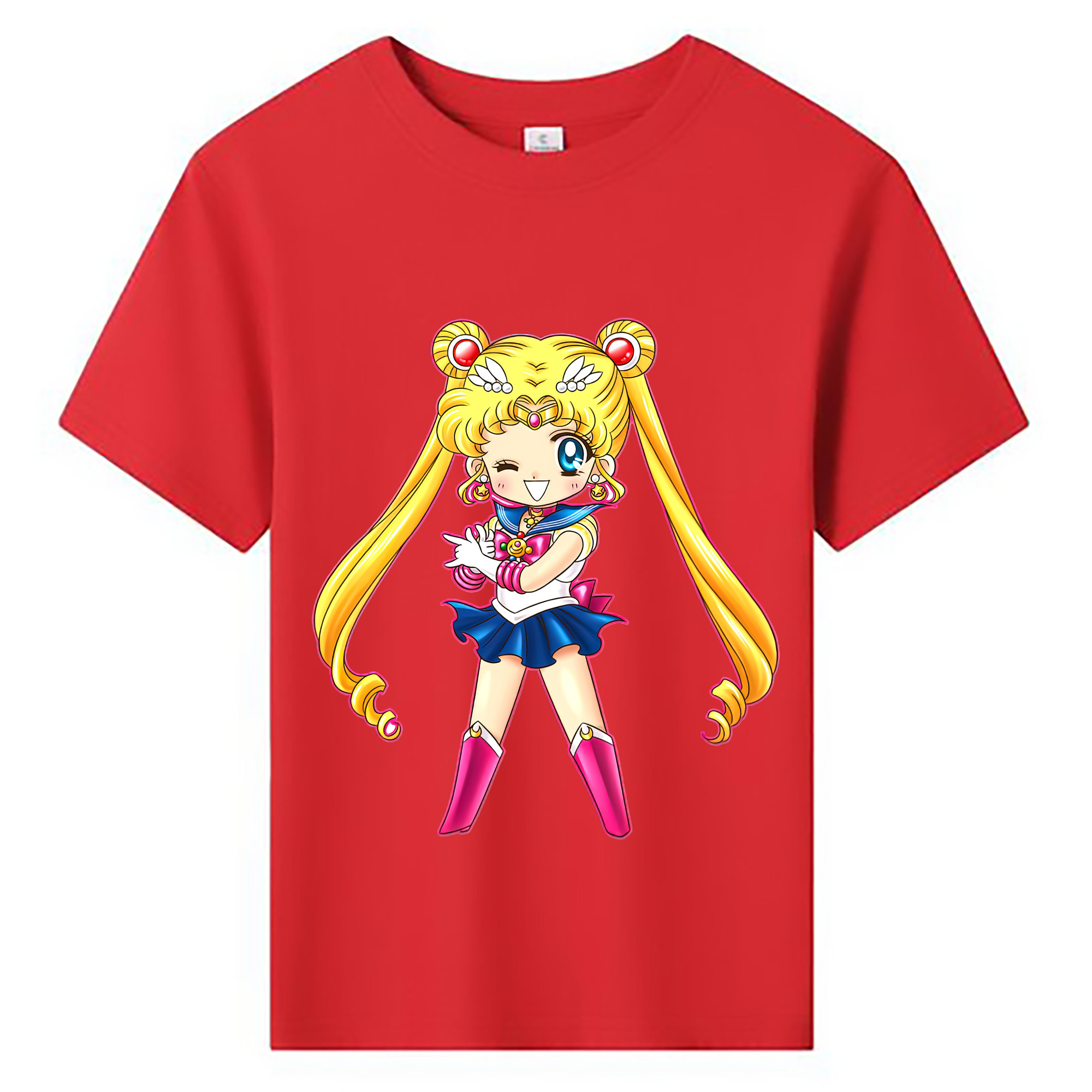 （画像用） 美少女戦士セーラームーン 月野 うさぎ つきの うさぎ Sailor Moon Tsukino Usagi 綿100％キッズTシャツ（フロントプリント）