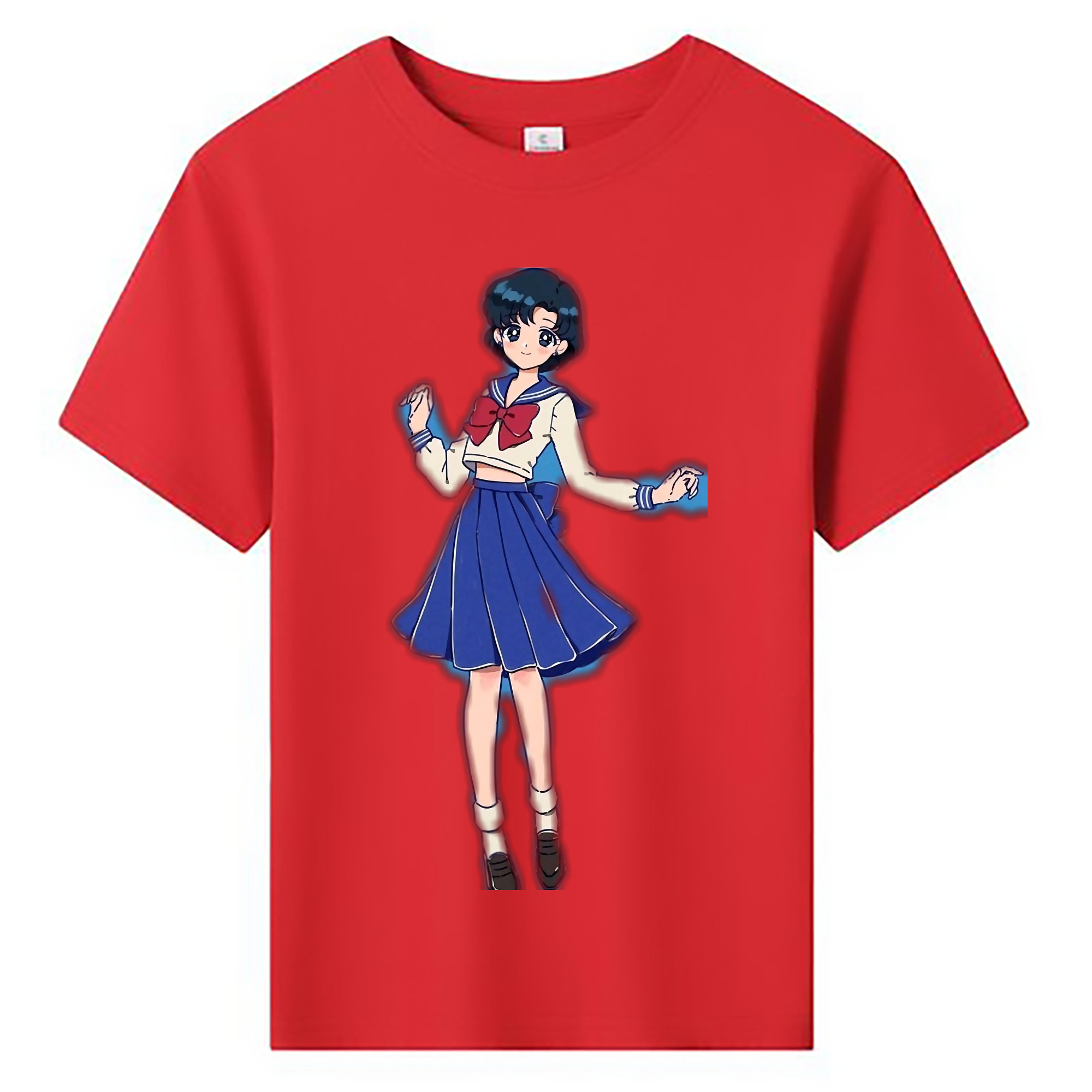 （画像用） 美少女戦士セーラームーン 水野 亜美 みずの あみ Sailor Moon Mizuno Ami 綿100％キッズTシャツ（フロントプリント）