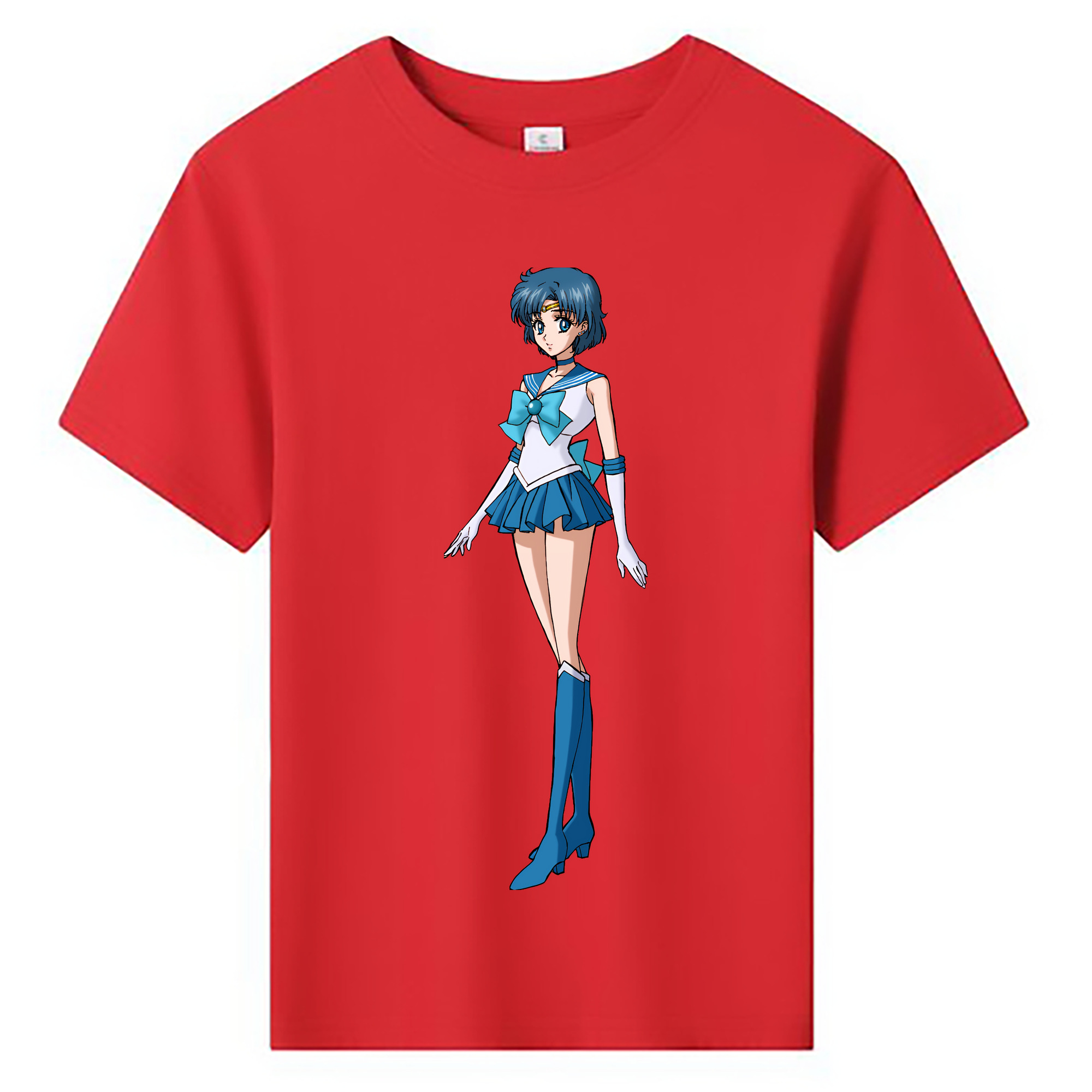 （画像用） 美少女戦士セーラームーン 水野 亜美 みずの あみ Sailor Moon Mizuno Ami 綿100％キッズTシャツ（フロントプリント）