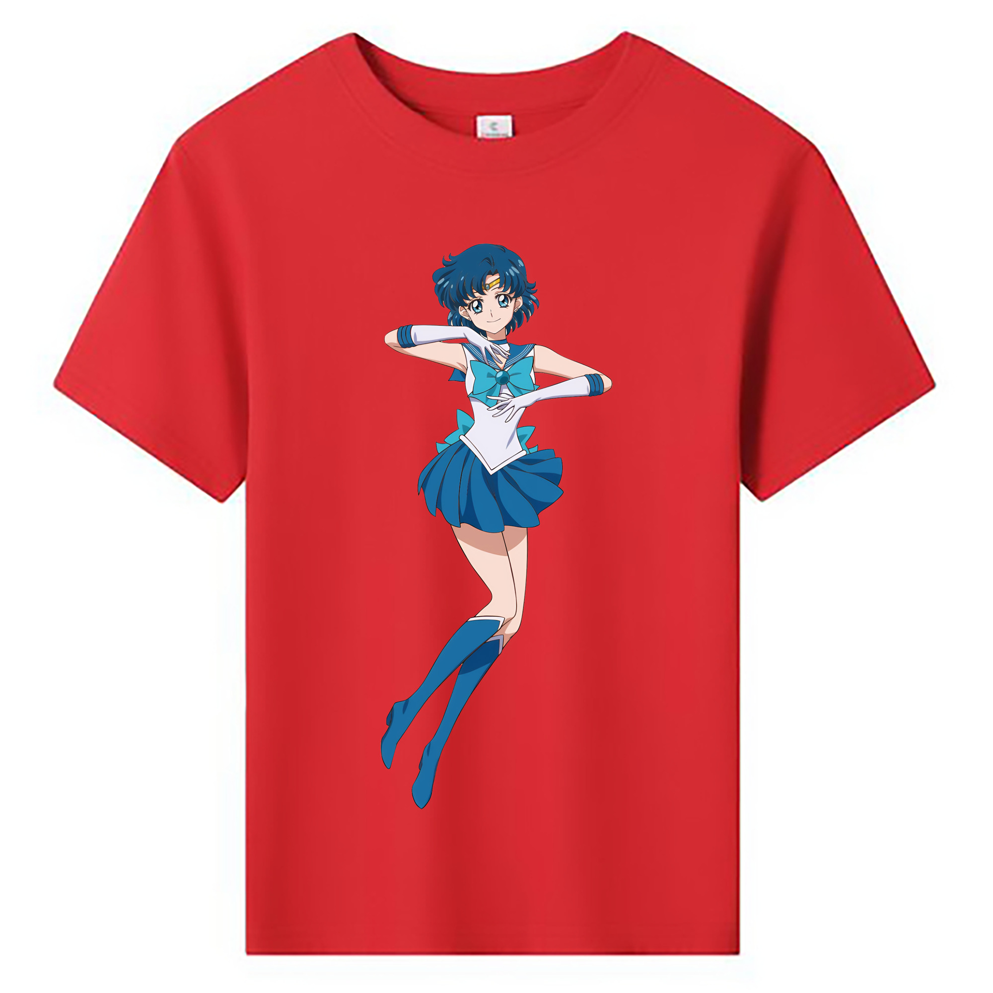 （画像用） 美少女戦士セーラームーン 水野 亜美 みずの あみ Sailor Moon Mizuno Ami 綿100％キッズTシャツ（フロントプリント）