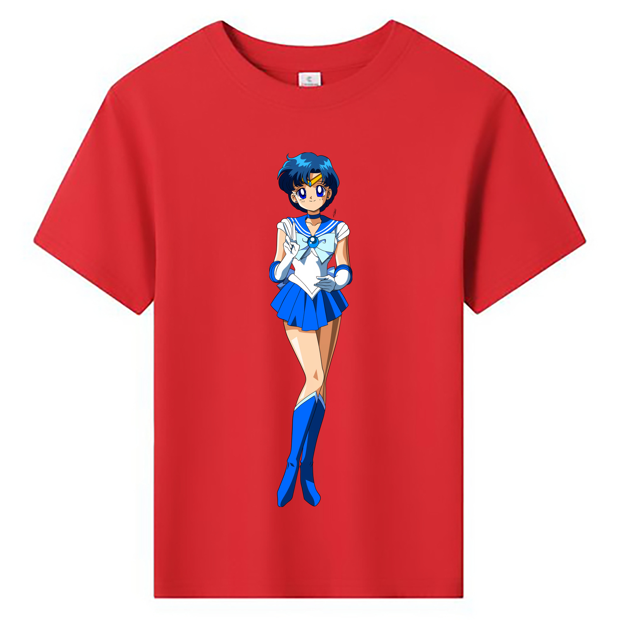 （画像用） 美少女戦士セーラームーン 水野 亜美 みずの あみ Sailor Moon Mizuno Ami 綿100％キッズTシャツ（フロントプリント）