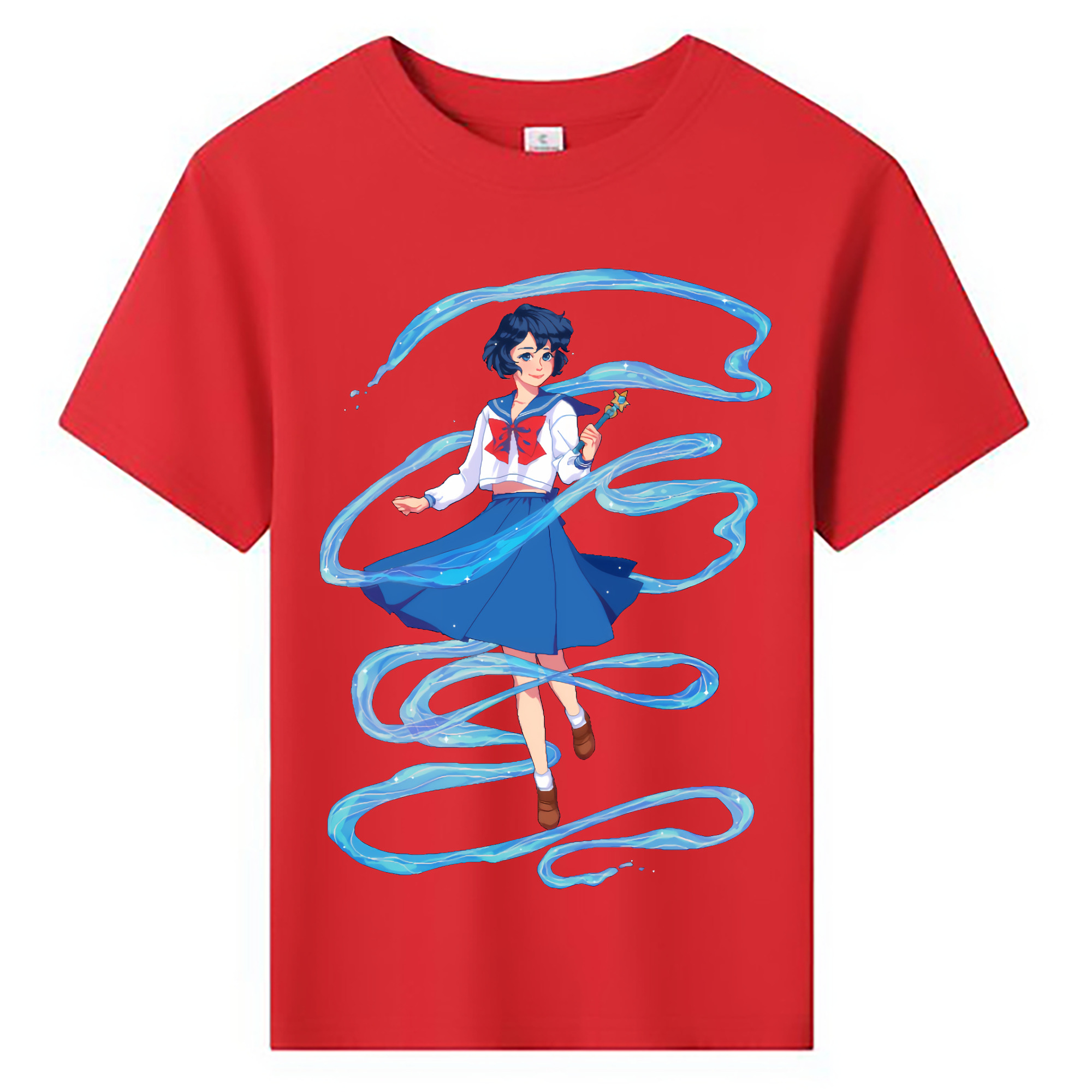 （画像用） 美少女戦士セーラームーン 水野 亜美 みずの あみ Sailor Moon Mizuno Ami 綿100％キッズTシャツ（フロントプリント）