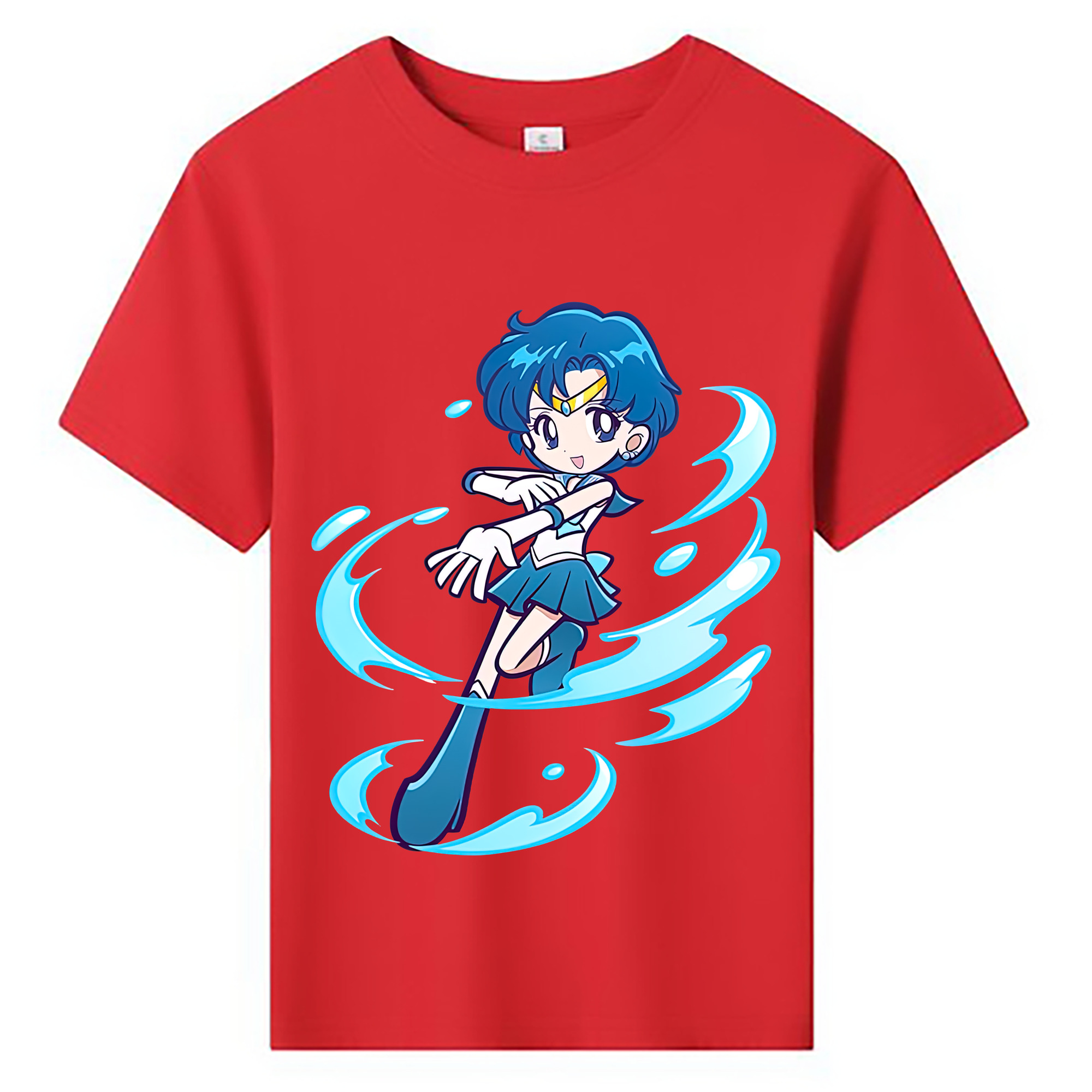 （画像用） 美少女戦士セーラームーン 水野 亜美 みずの あみ Sailor Moon Mizuno Ami 綿100％キッズTシャツ（フロントプリント）