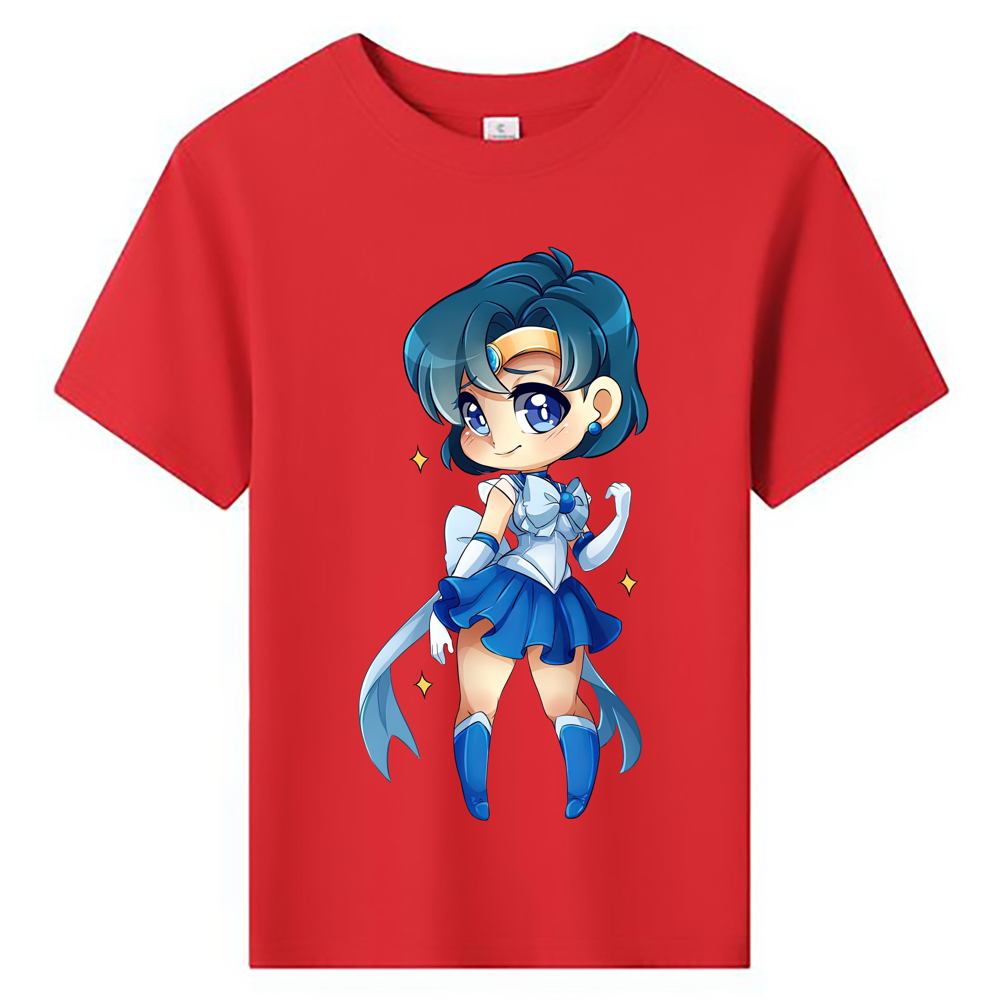 （画像用） 美少女戦士セーラームーン 水野 亜美 みずの あみ Sailor Moon Mizuno Ami 綿100％キッズTシャツ（フロントプリント）