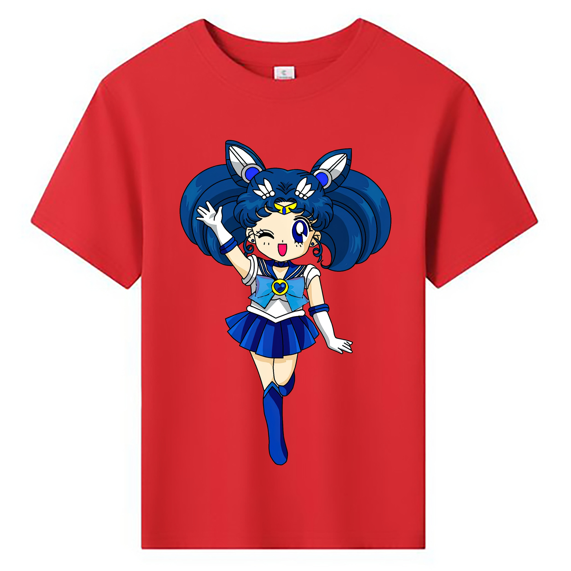 （画像用） 美少女戦士セーラームーン 水野 亜美 みずの あみ Sailor Moon Mizuno Ami 綿100％キッズTシャツ（フロントプリント）