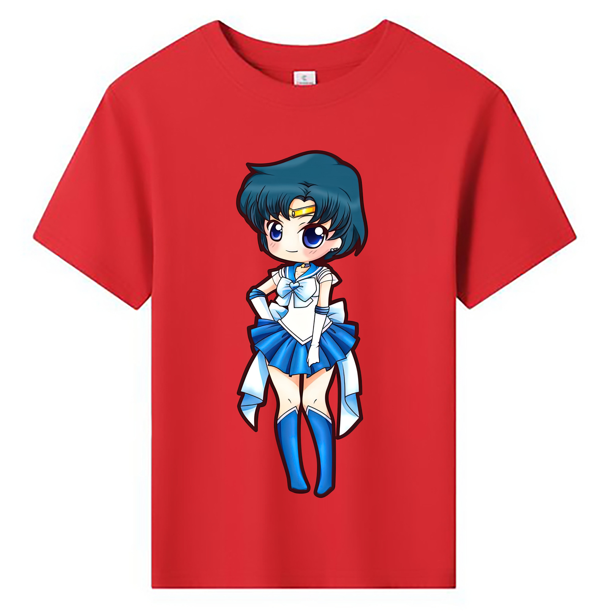 （画像用） 美少女戦士セーラームーン 水野 亜美 みずの あみ Sailor Moon Mizuno Ami 綿100％キッズTシャツ（フロントプリント）