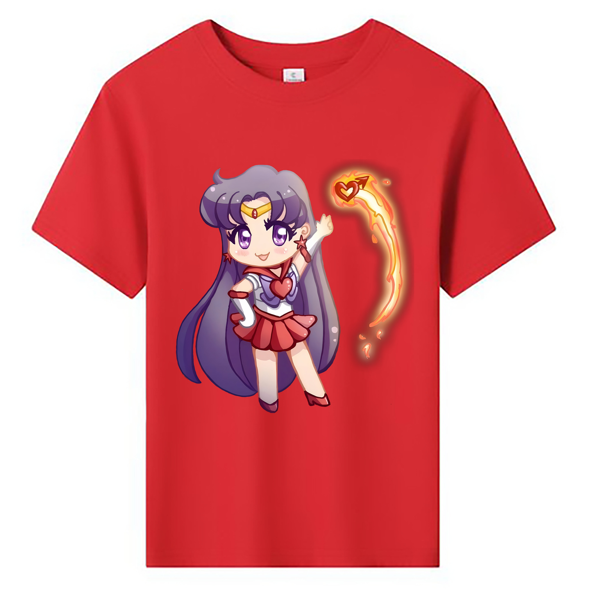 （画像用） 美少女戦士セーラームーン 火野レイ ひの レイ Sailor Moon Hino Rei （セーラーマーズ,Sailor Mars） 綿100％キッズTシャツ（フロントプリント）