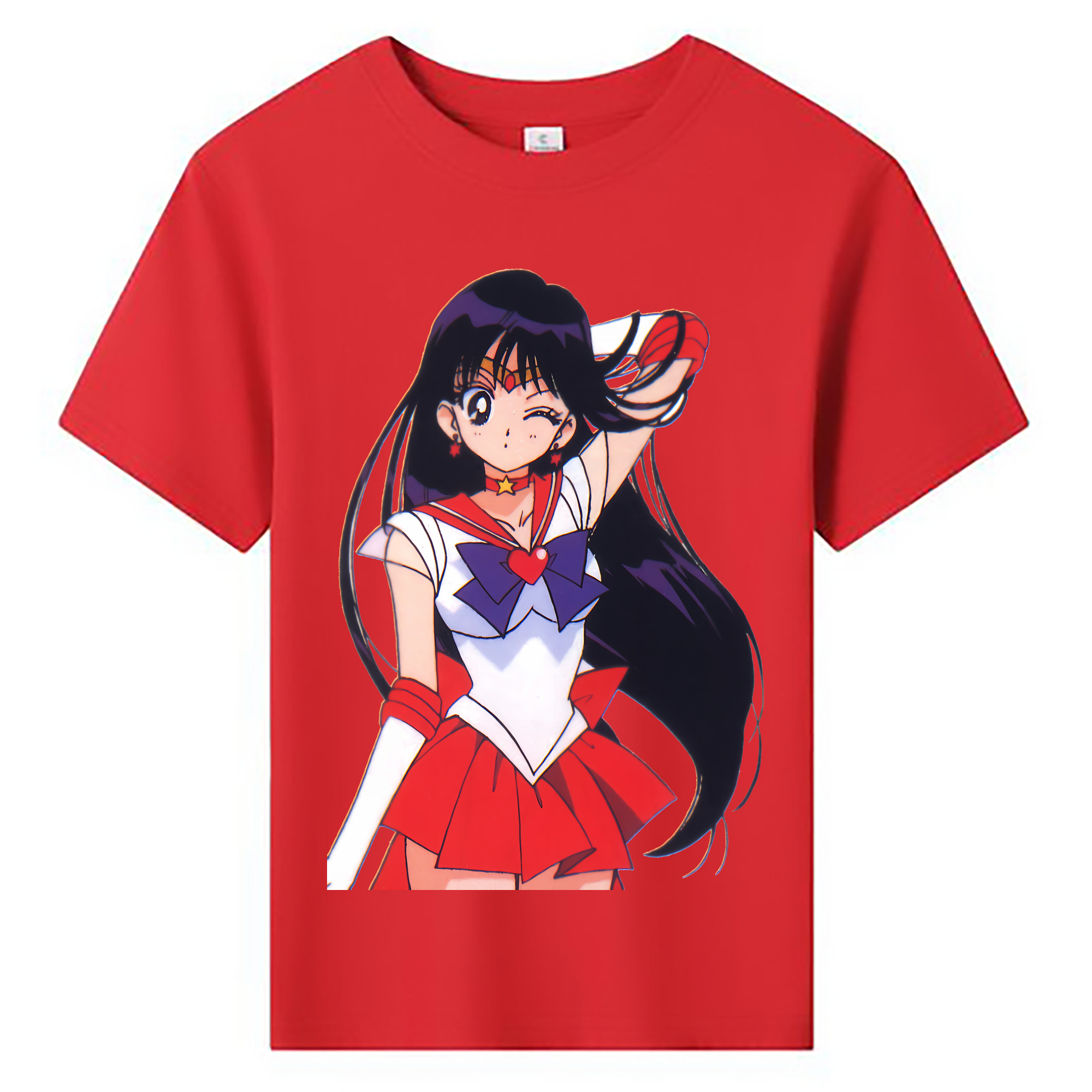 （画像用） 美少女戦士セーラームーン 火野レイ ひの レイ Sailor Moon Hino Rei （セーラーマーズ,Sailor Mars） 綿100％キッズTシャツ（フロントプリント）
