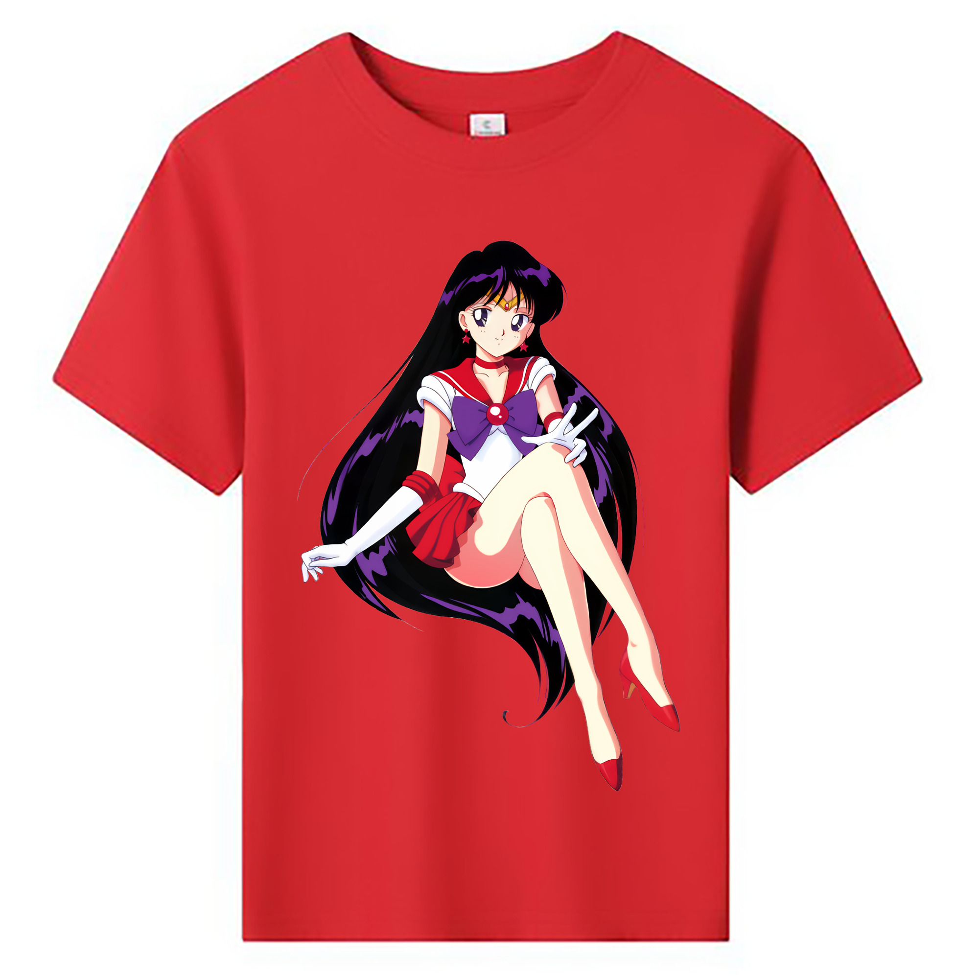 （画像用） 美少女戦士セーラームーン 火野レイ ひの レイ Sailor Moon Hino Rei （セーラーマーズ,Sailor Mars） 綿100％キッズTシャツ（フロントプリント）