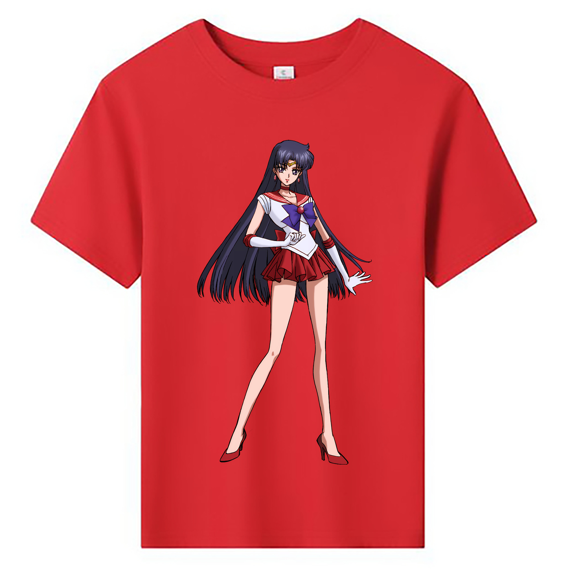 （画像用） 美少女戦士セーラームーン 火野レイ ひの レイ Sailor Moon Hino Rei （セーラーマーズ,Sailor Mars） 綿100％キッズTシャツ（フロントプリント）
