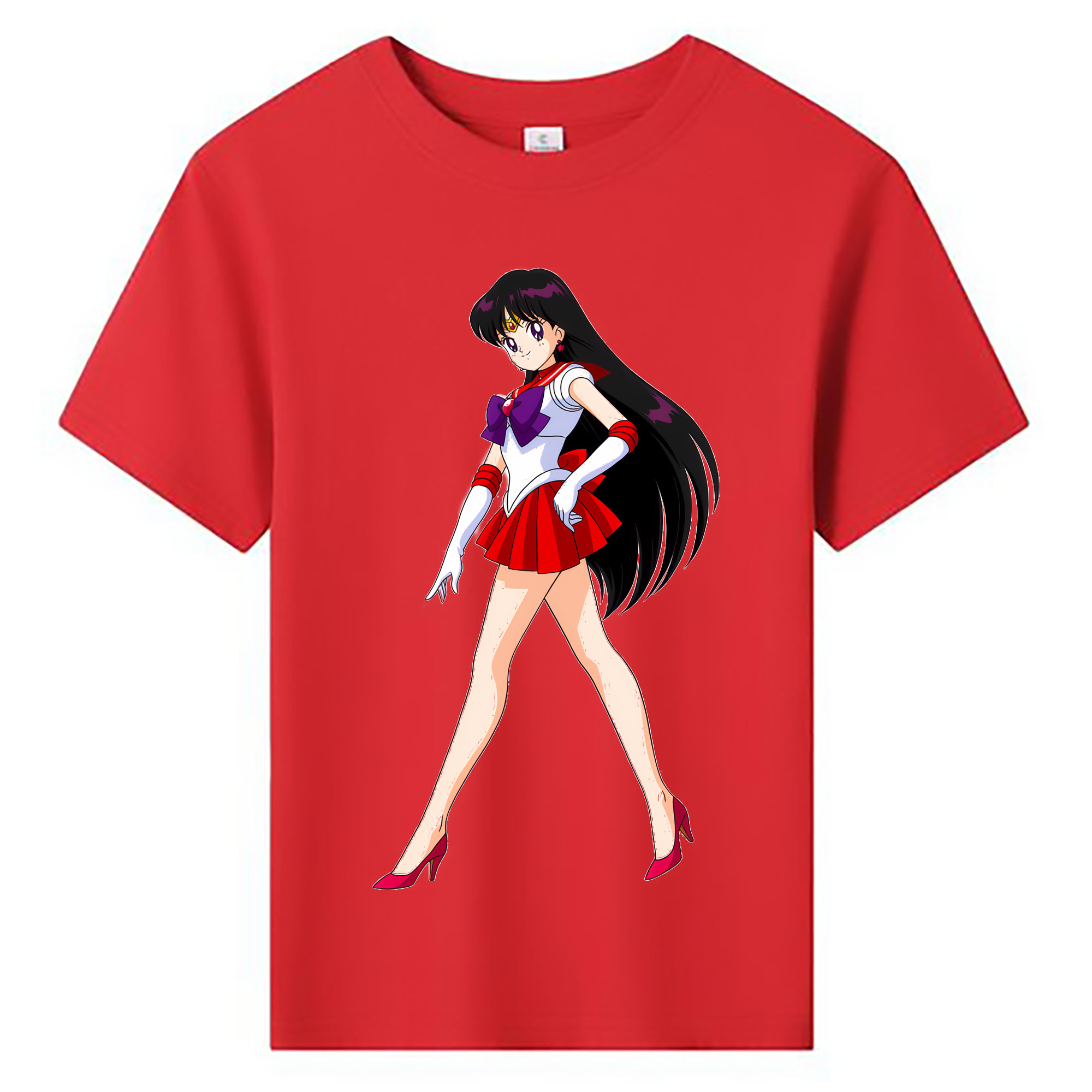 （画像用） 美少女戦士セーラームーン 火野レイ ひの レイ Sailor Moon Hino Rei （セーラーマーズ,Sailor Mars） 綿100％キッズTシャツ（フロントプリント）