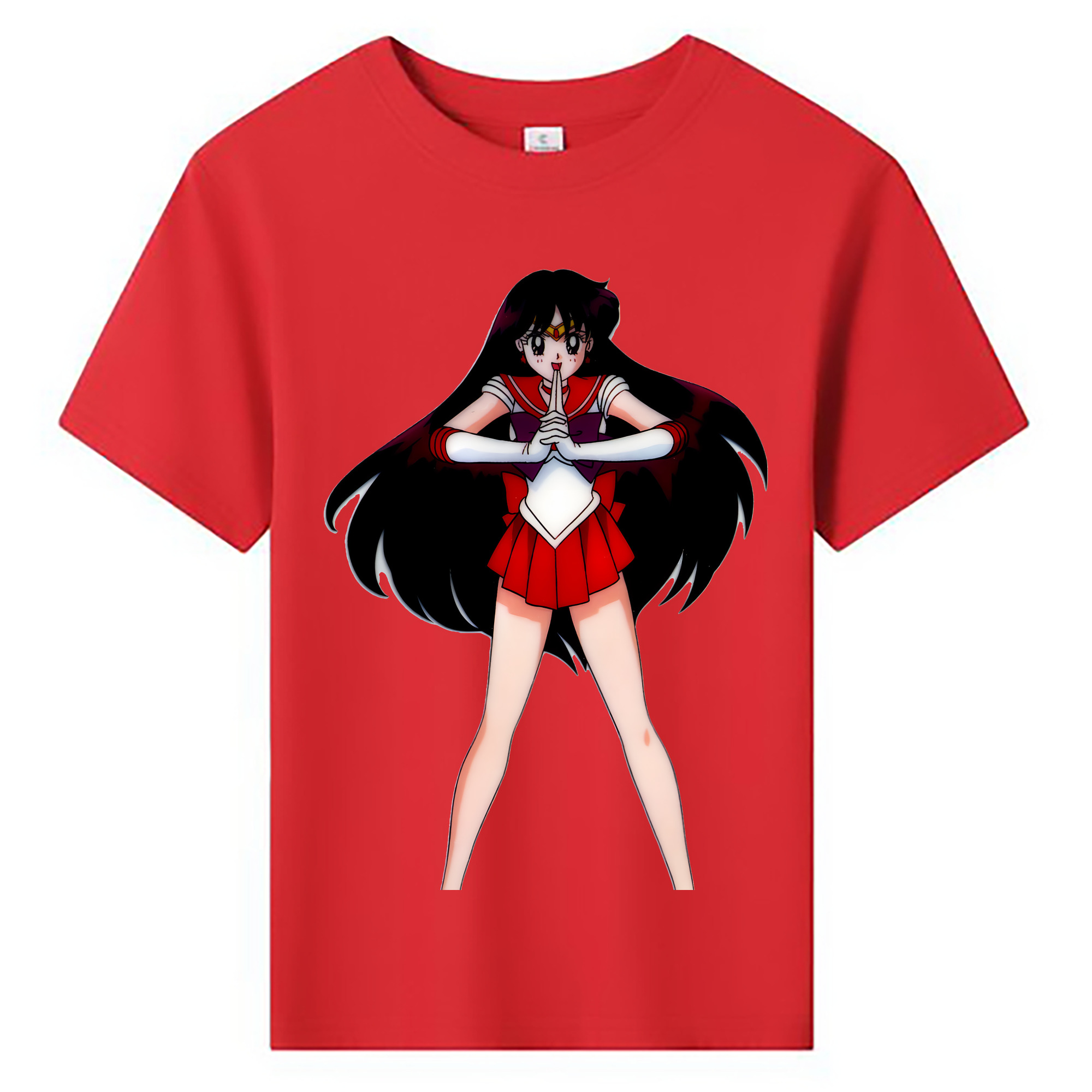 （画像用） 美少女戦士セーラームーン 火野レイ ひの レイ Sailor Moon Hino Rei （セーラーマーズ,Sailor Mars） 綿100％キッズTシャツ（フロントプリント）