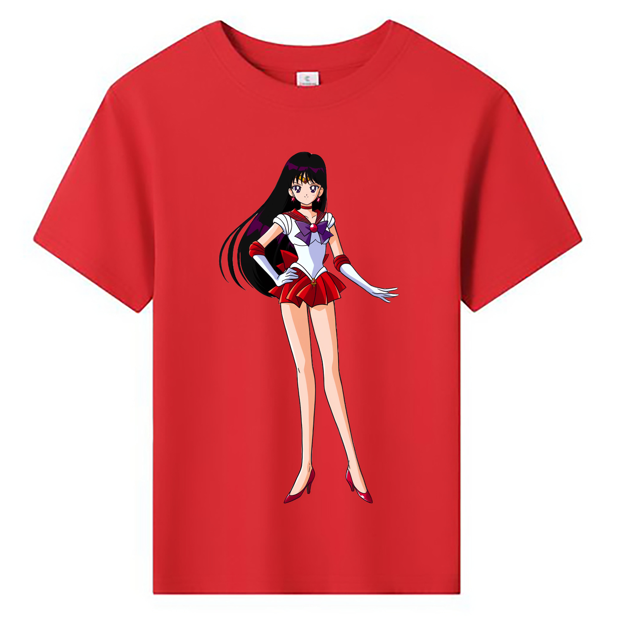 （画像用） 美少女戦士セーラームーン 火野レイ ひの レイ Sailor Moon Hino Rei （セーラーマーズ,Sailor Mars） 綿100％キッズTシャツ（フロントプリント）