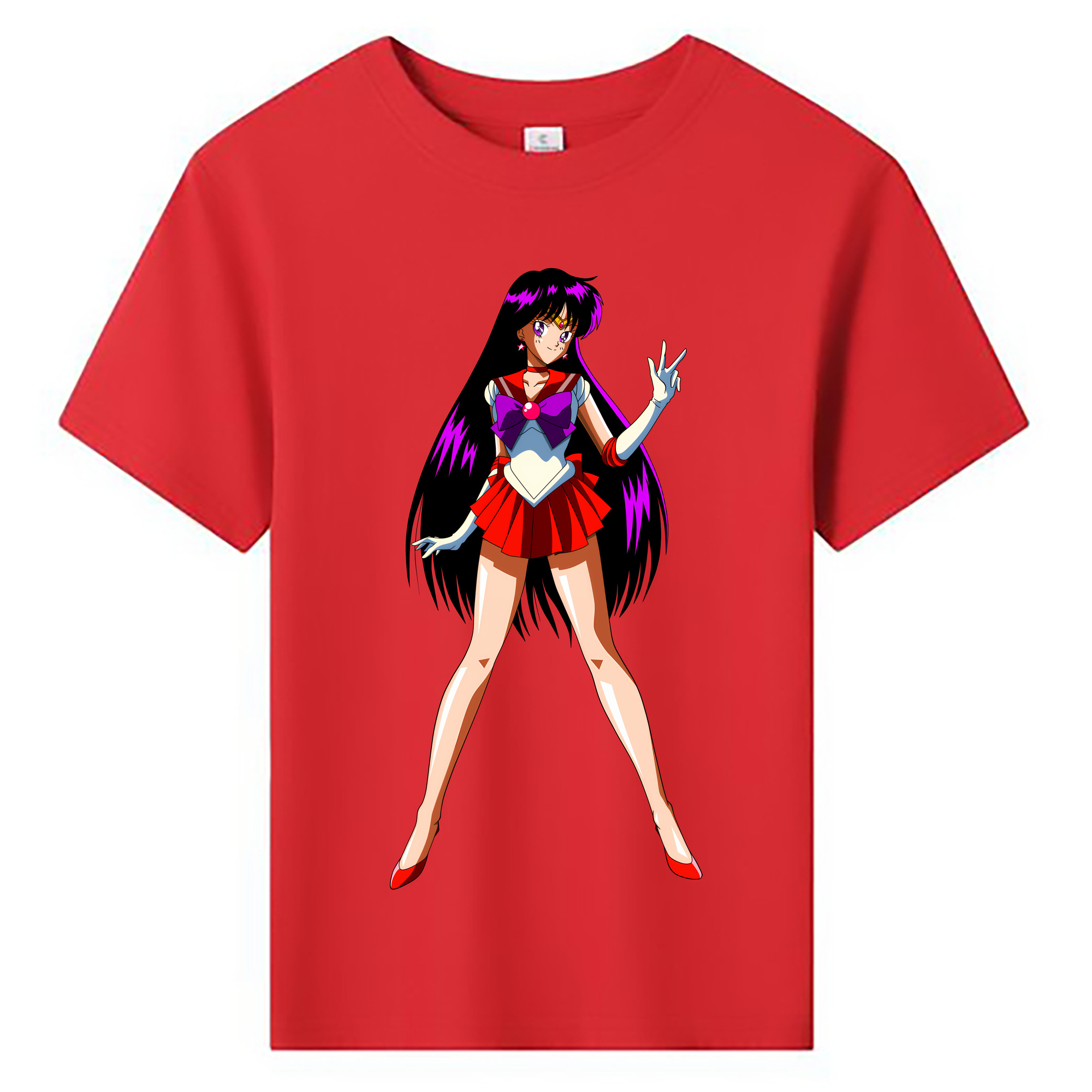（画像用） 美少女戦士セーラームーン 火野レイ ひの レイ Sailor Moon Hino Rei （セーラーマーズ,Sailor Mars） 綿100％キッズTシャツ（フロントプリント）