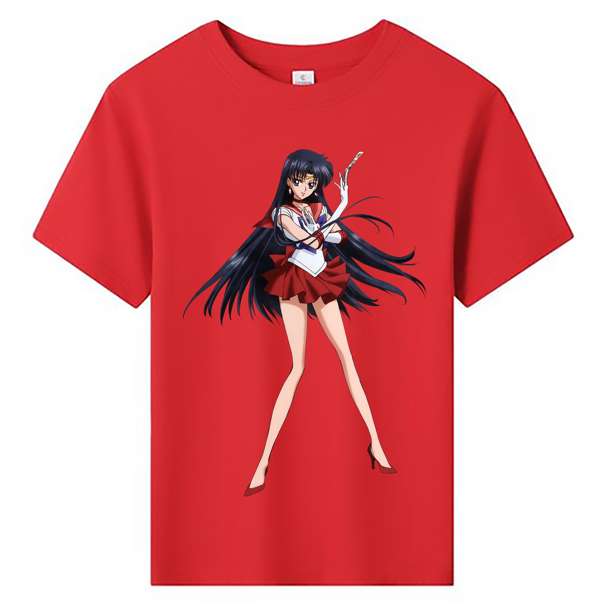 （画像用） 美少女戦士セーラームーン 火野レイ ひの レイ Sailor Moon Hino Rei （セーラーマーズ,Sailor Mars） 綿100％キッズTシャツ（フロントプリント）