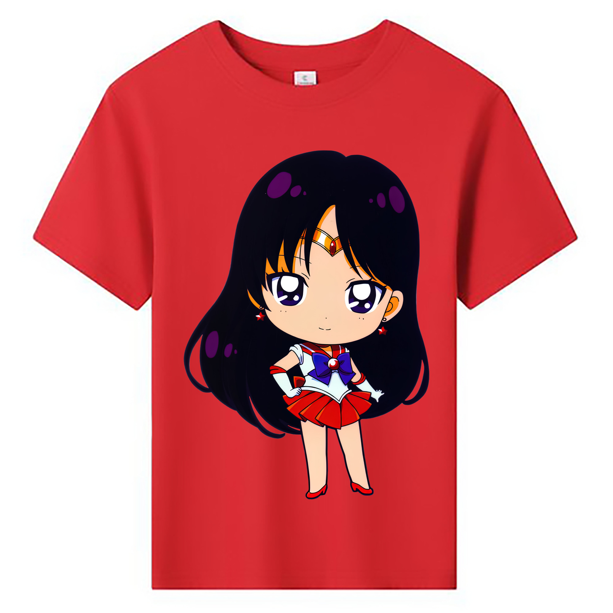 （画像用） 美少女戦士セーラームーン 火野レイ ひの レイ Sailor Moon Hino Rei （セーラーマーズ,Sailor Mars） 綿100％キッズTシャツ（フロントプリント）