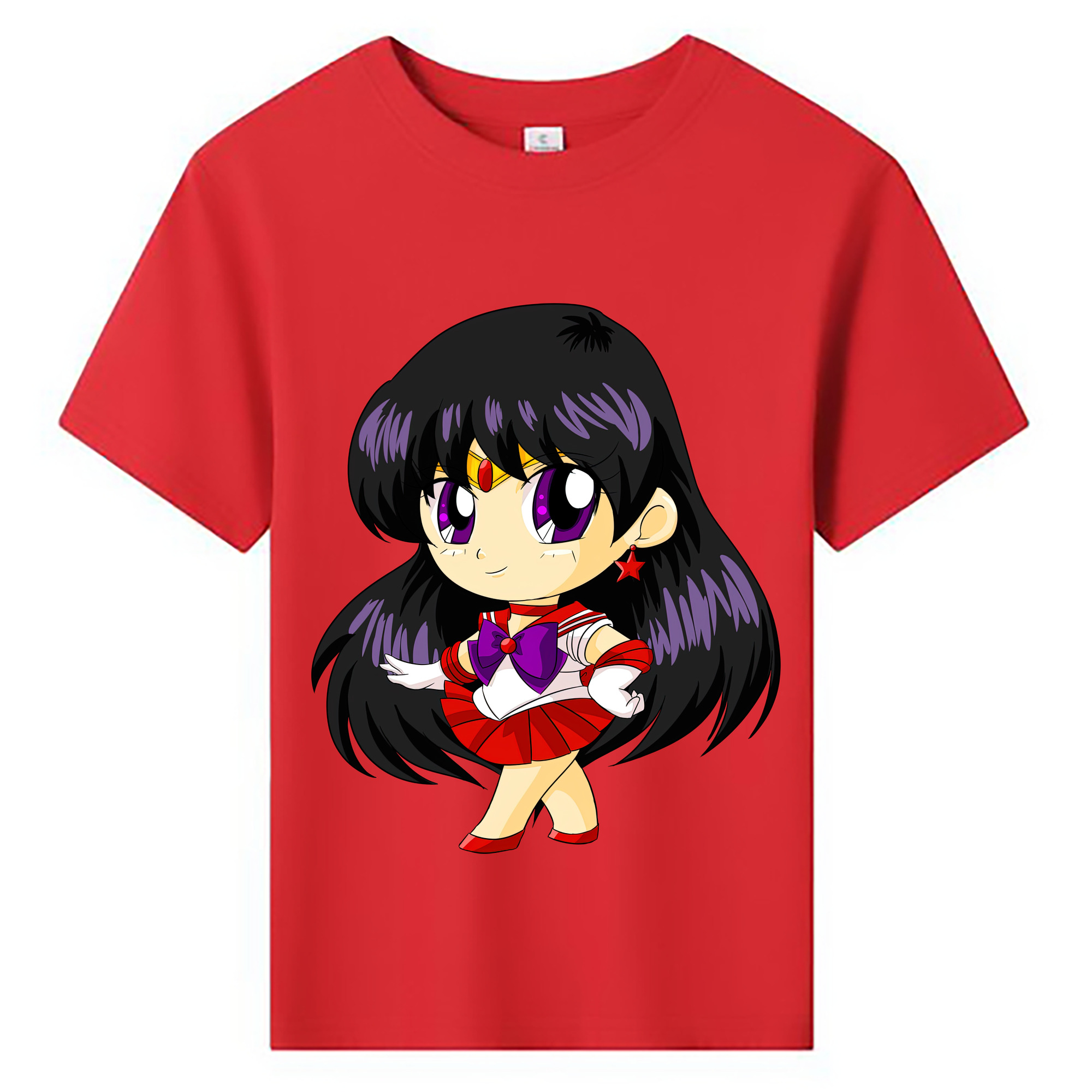 （画像用） 美少女戦士セーラームーン 火野レイ ひの レイ Sailor Moon Hino Rei （セーラーマーズ,Sailor Mars） 綿100％キッズTシャツ（フロントプリント）