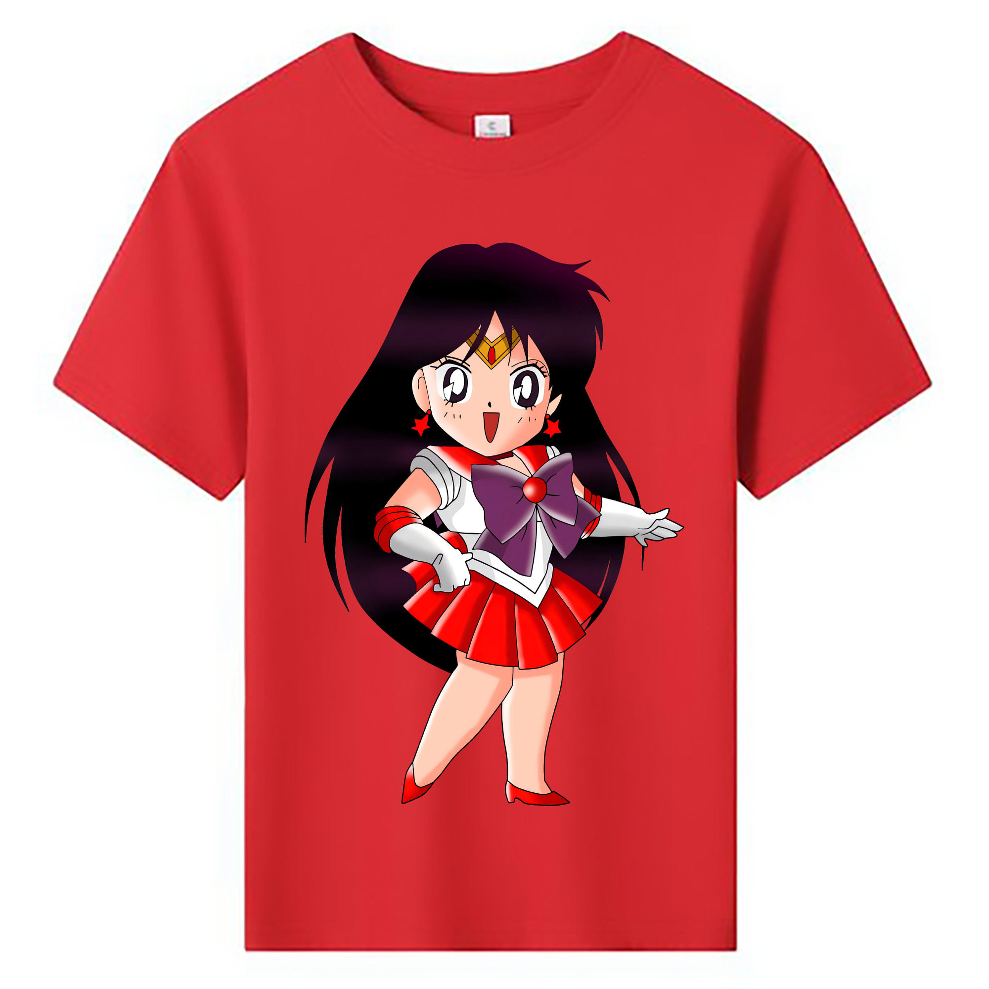 （画像用） 美少女戦士セーラームーン 火野レイ ひの レイ Sailor Moon Hino Rei （セーラーマーズ,Sailor Mars） 綿100％キッズTシャツ（フロントプリント）