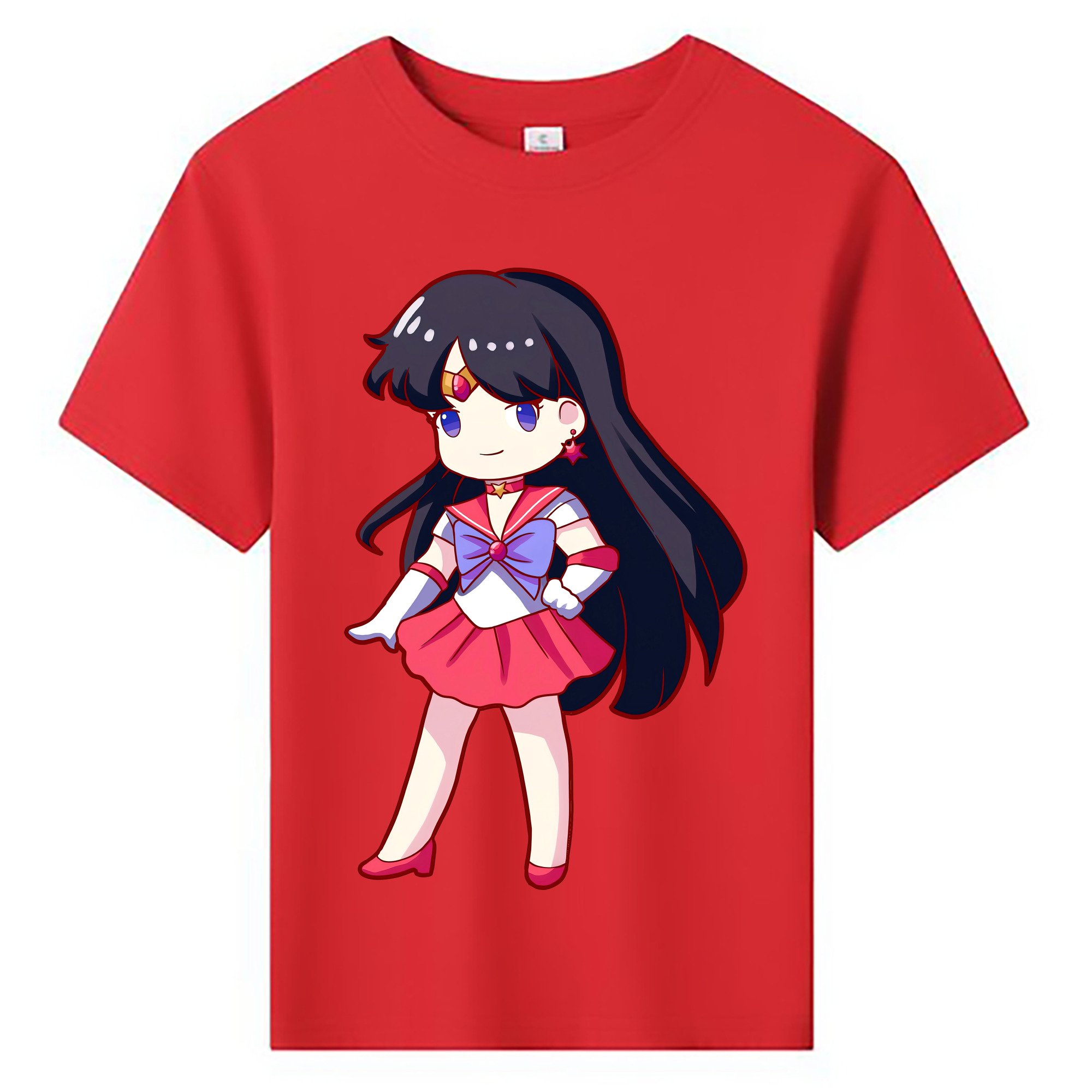 （画像用） 美少女戦士セーラームーン 火野レイ ひの レイ Sailor Moon Hino Rei （セーラーマーズ,Sailor Mars） 綿100％キッズTシャツ（フロントプリント）