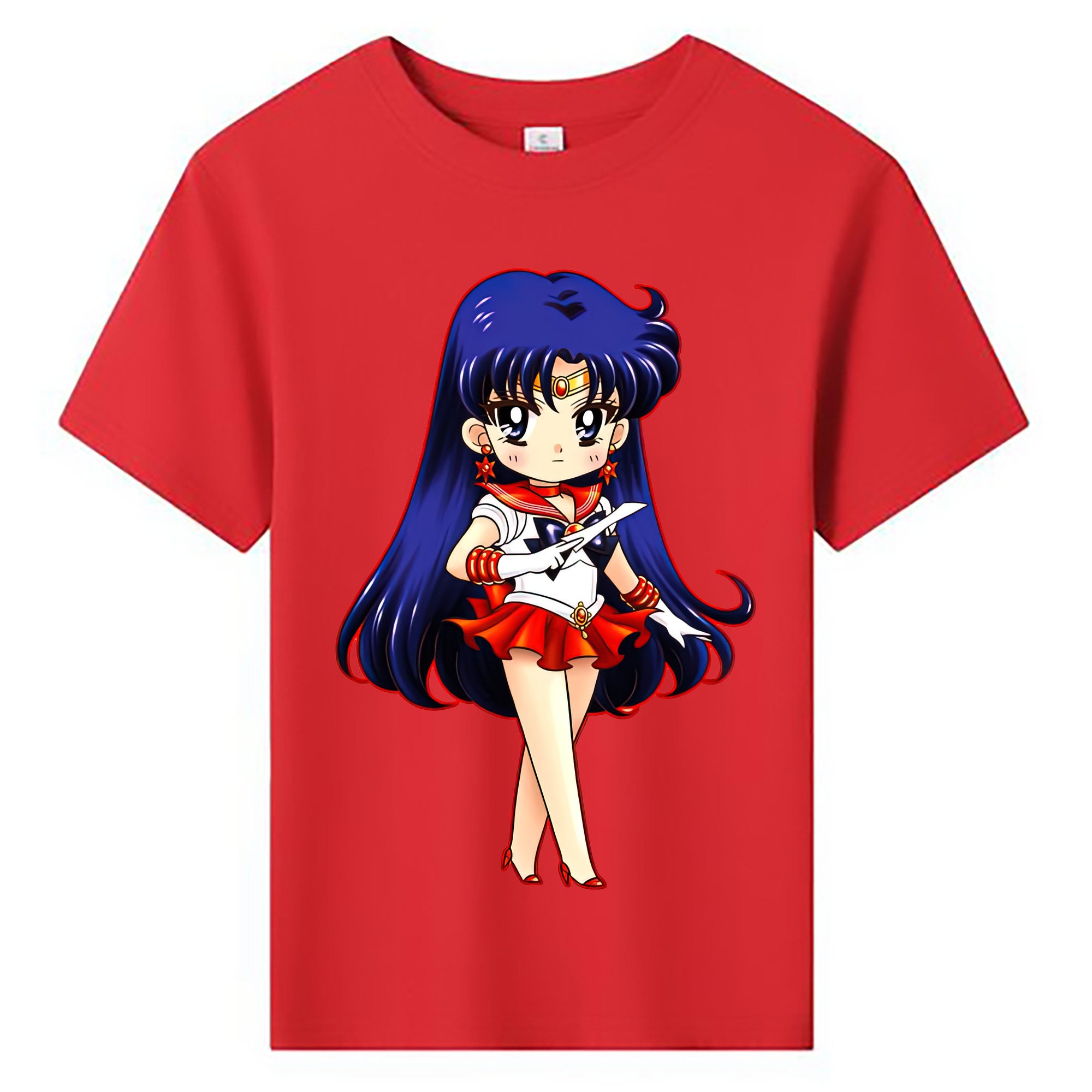 （画像用） 美少女戦士セーラームーン 火野レイ ひの レイ Sailor Moon Hino Rei （セーラーマーズ,Sailor Mars） 綿100％キッズTシャツ（フロントプリント）