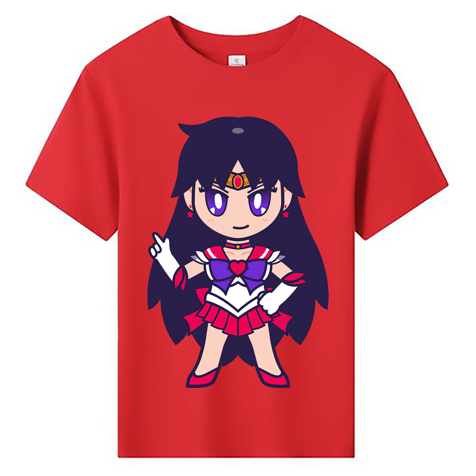 （画像用） 美少女戦士セーラームーン 火野レイ ひの レイ Sailor Moon Hino Rei （セーラーマーズ,Sailor Mars） 綿100％キッズTシャツ（フロントプリント）