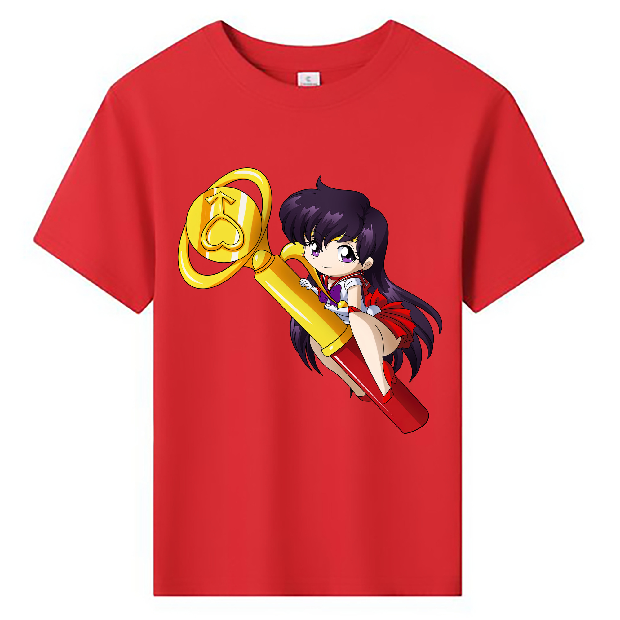 （画像用） 美少女戦士セーラームーン 火野レイ ひの レイ Sailor Moon Hino Rei （セーラーマーズ,Sailor Mars） 綿100％キッズTシャツ（フロントプリント）