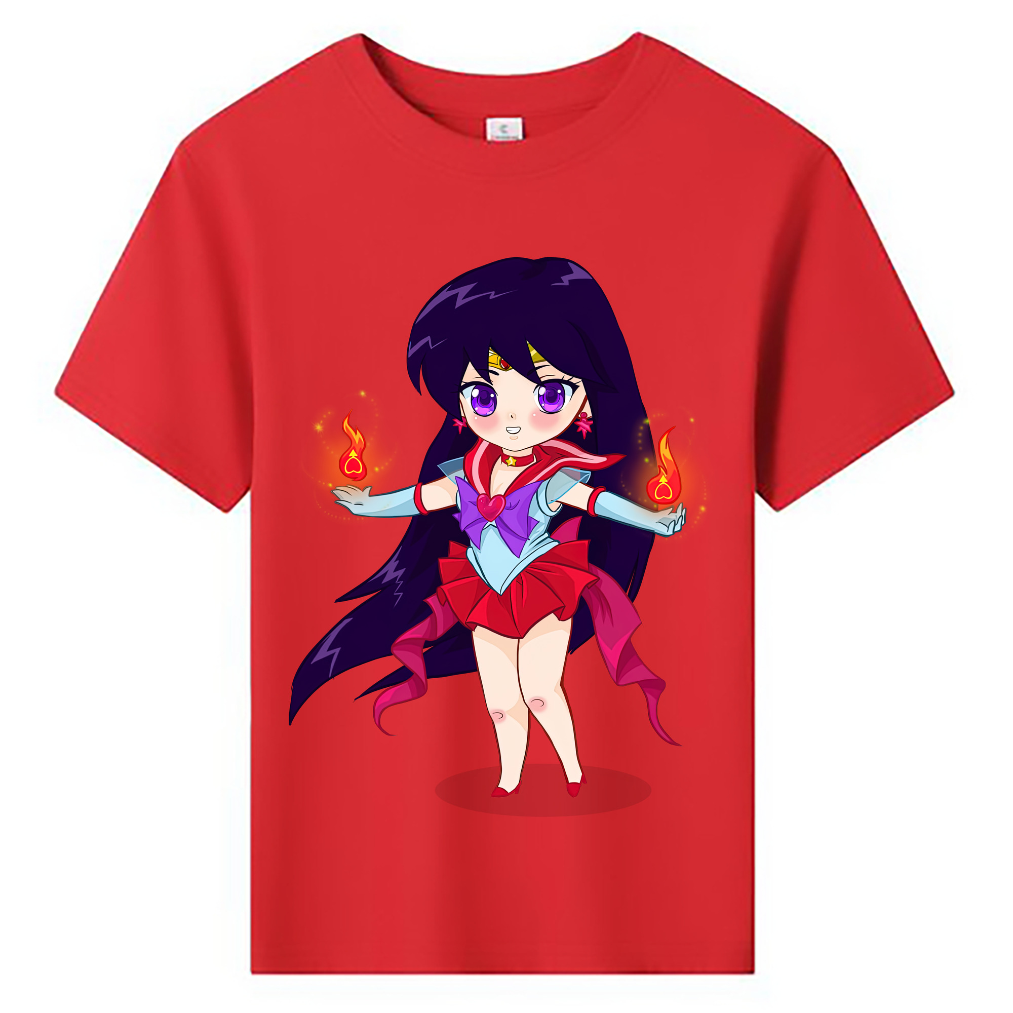 （画像用） 美少女戦士セーラームーン 火野レイ ひの レイ Sailor Moon Hino Rei （セーラーマーズ,Sailor Mars） 綿100％キッズTシャツ（フロントプリント）