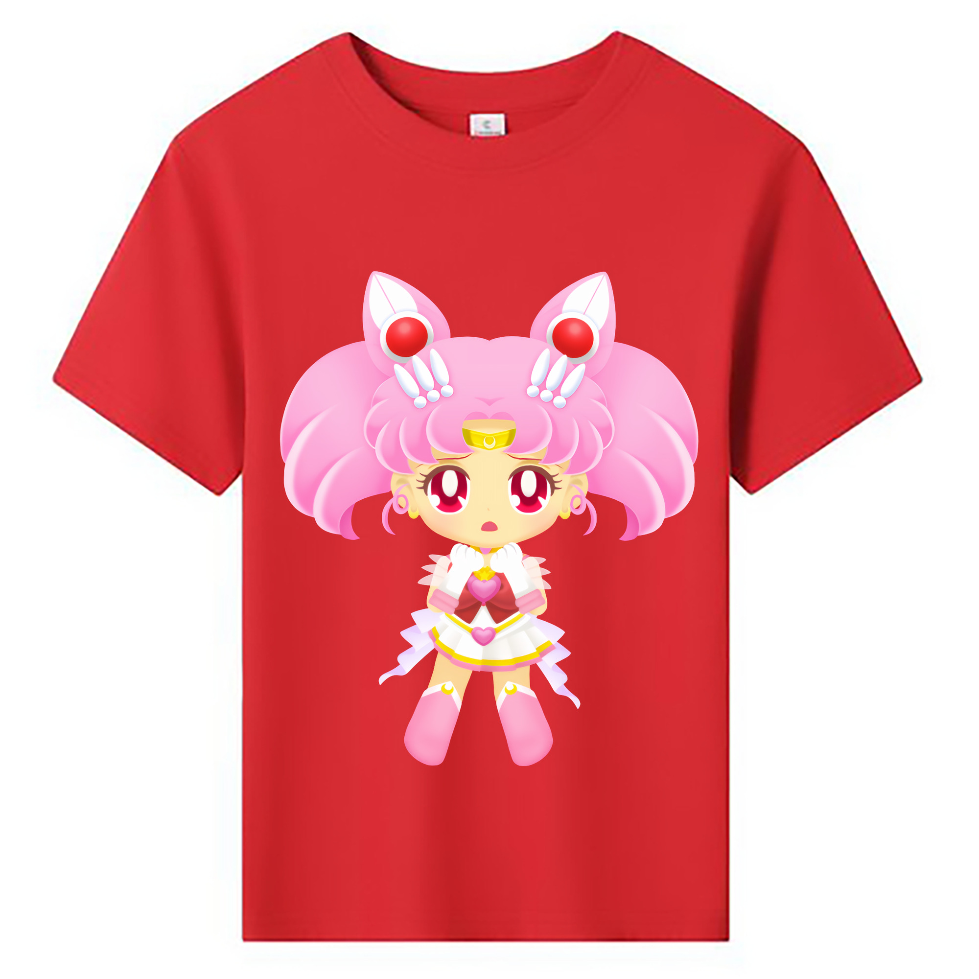 （画像用） 美少女戦士セーラームーン ちびうさ Sailor Moon Chibiusa Tsukino Usagi Small Lady Serenity 綿100％キッズTシャツ（フロントプリント）