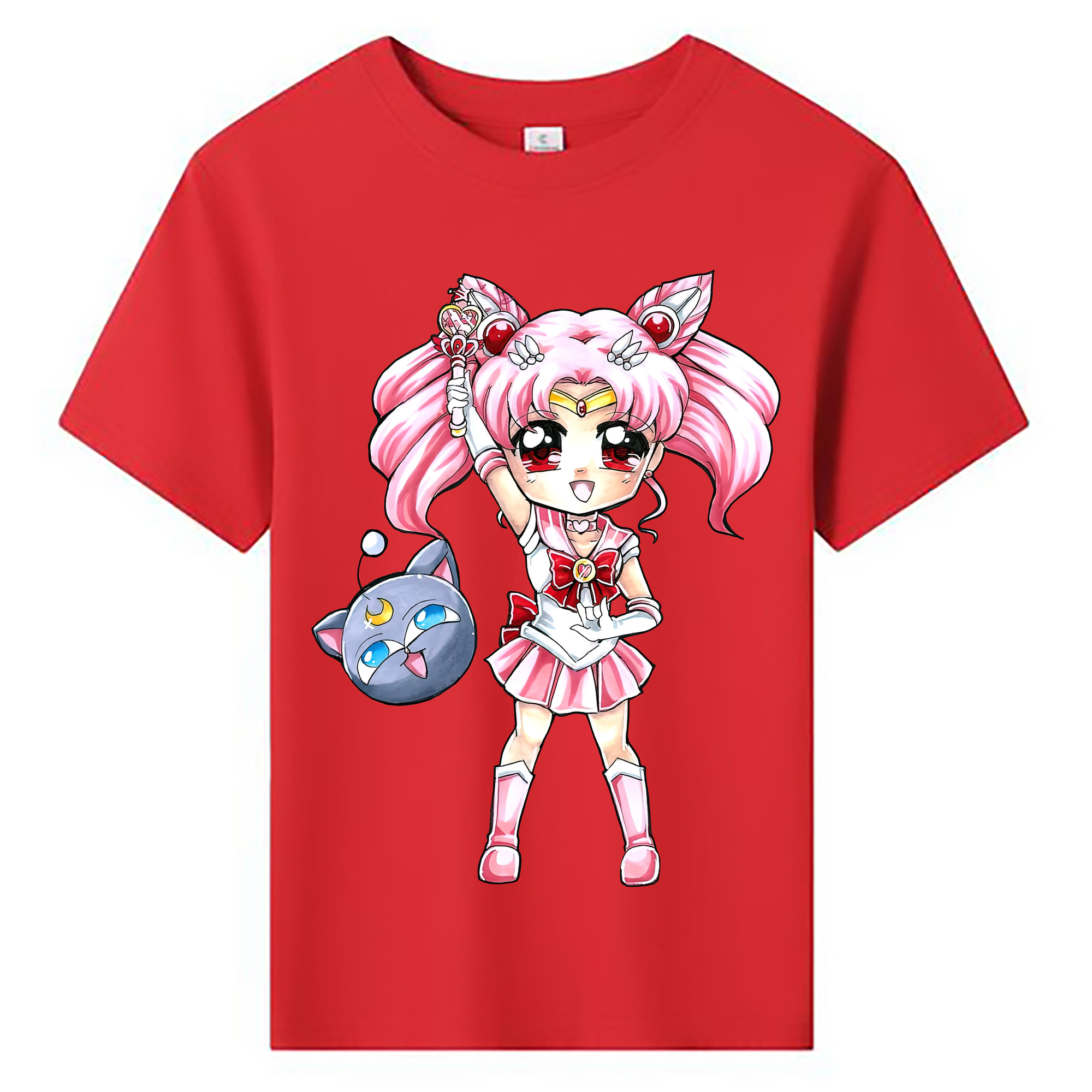 （画像用） 美少女戦士セーラームーン ちびうさ Sailor Moon Chibiusa Tsukino Usagi Small Lady Serenity 綿100％キッズTシャツ（フロントプリント）