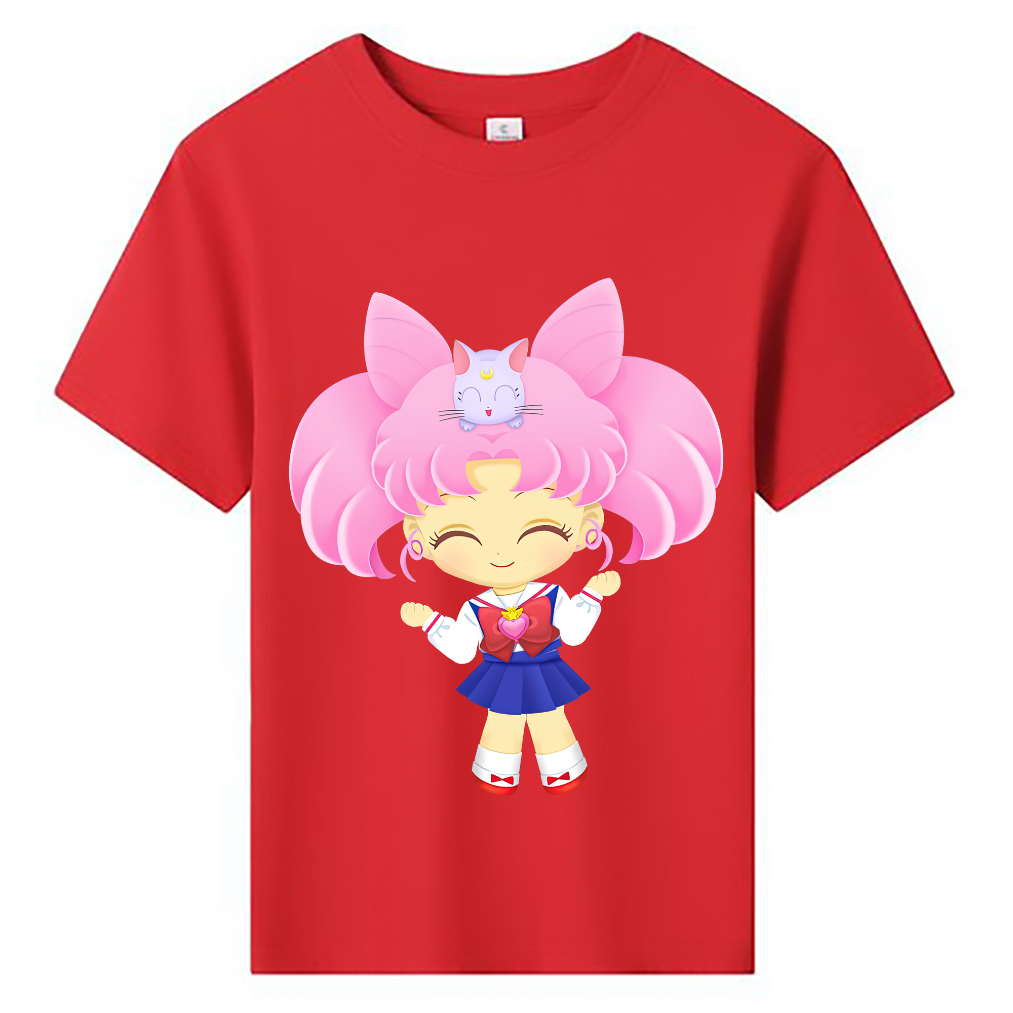 （画像用） 美少女戦士セーラームーン ちびうさ Sailor Moon Chibiusa Tsukino Usagi Small Lady Serenity 綿100％キッズTシャツ（フロントプリント）