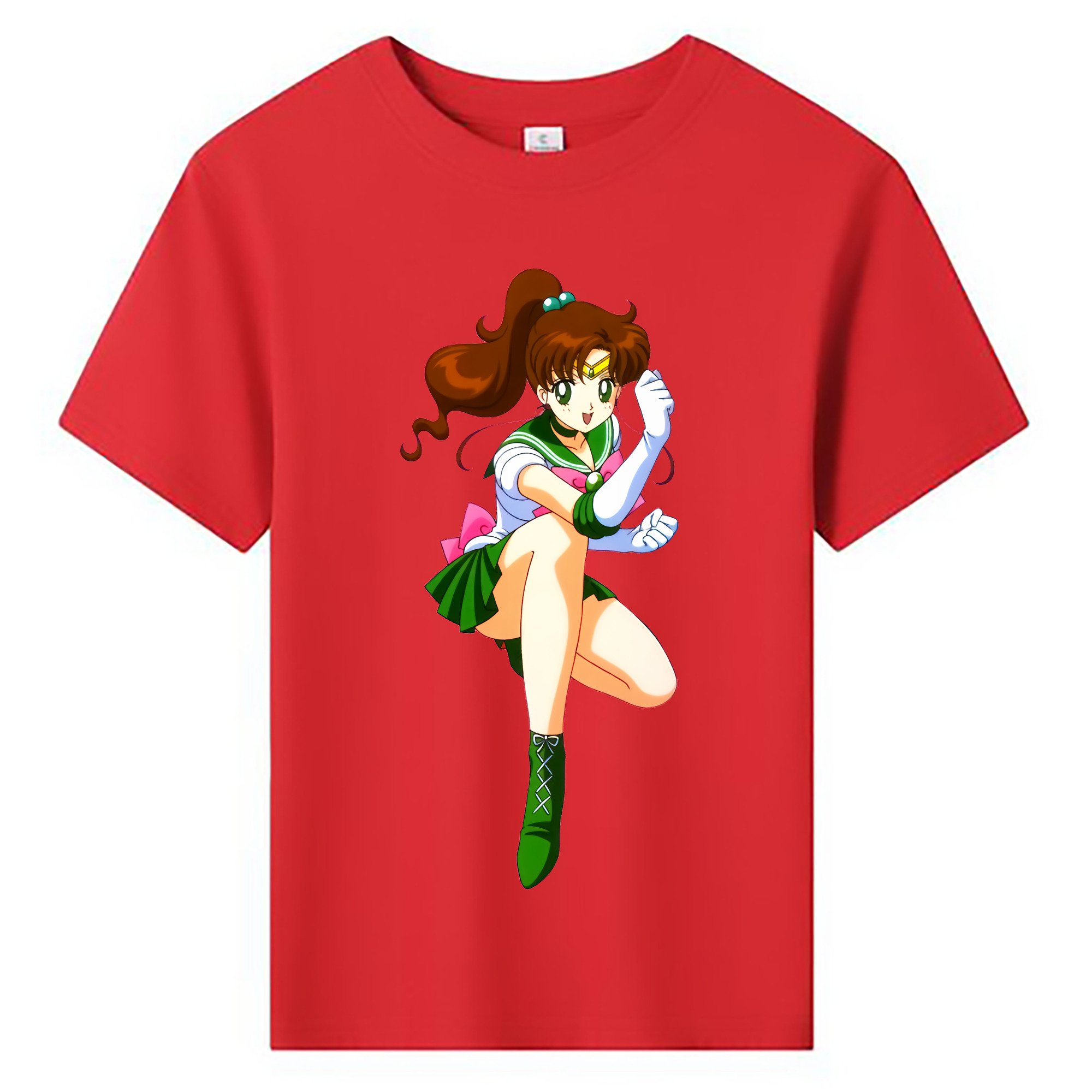 （画像用） 美少女戦士セーラームーン 木野 まこと きの まこと Sailor Moon Kino Makoto （セーラージュピター；Sailor Jupiter） 綿100％キッズTシャツ（フロントプリント）