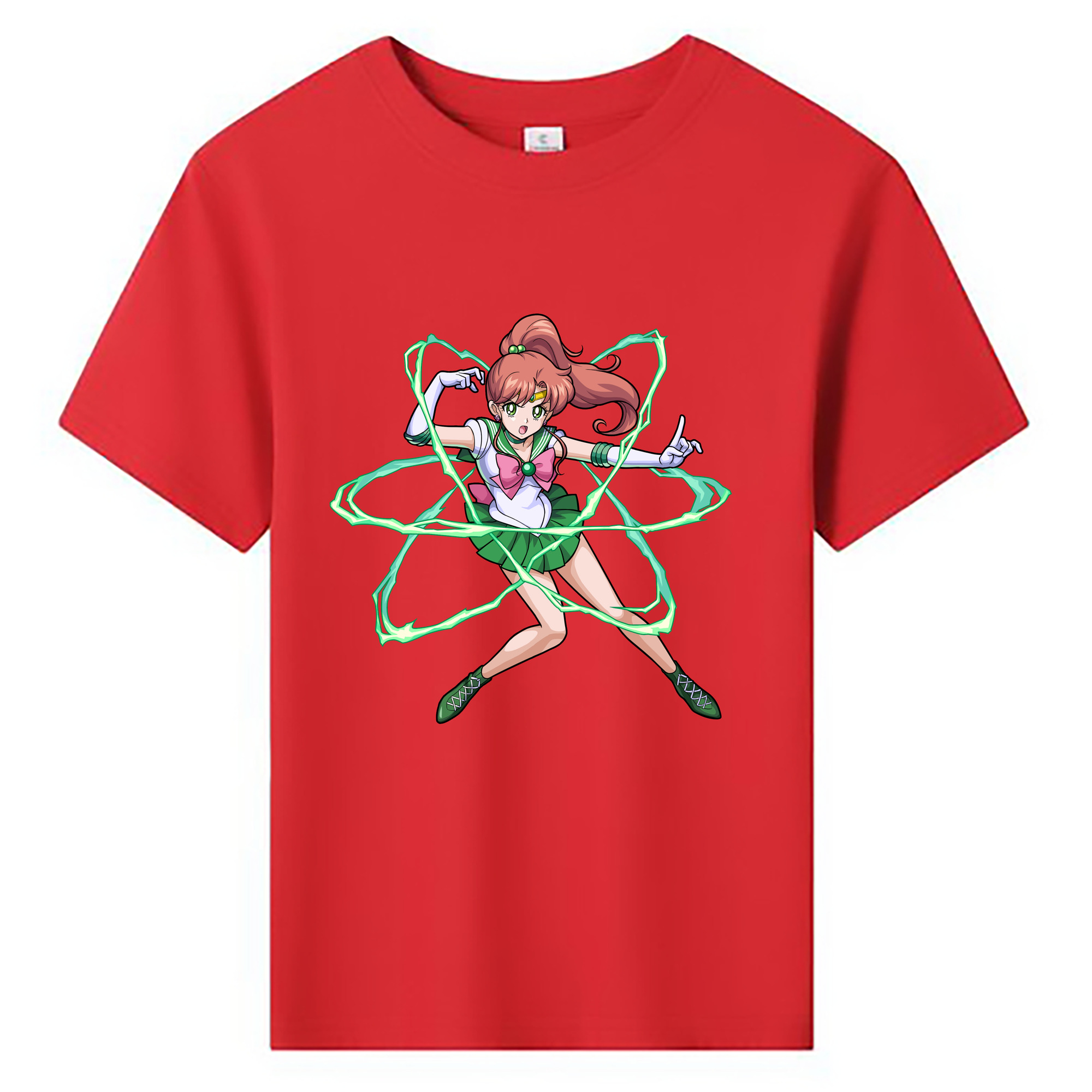 （画像用） 美少女戦士セーラームーン 木野 まこと きの まこと Sailor Moon Kino Makoto （セーラージュピター；Sailor Jupiter） 綿100％キッズTシャツ（フロントプリント）
