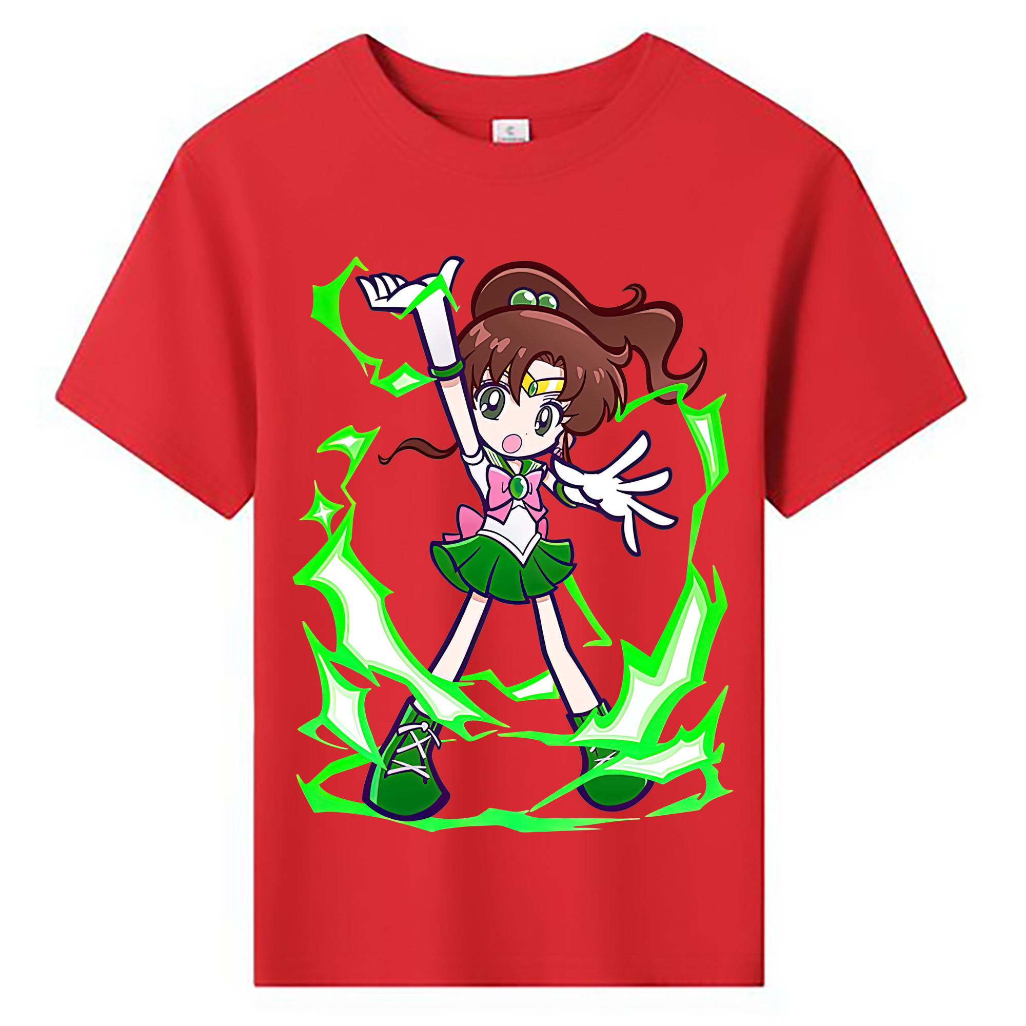 （画像用） 美少女戦士セーラームーン 木野 まこと きの まこと Sailor Moon Kino Makoto （セーラージュピター；Sailor Jupiter） 綿100％キッズTシャツ（フロントプリント）