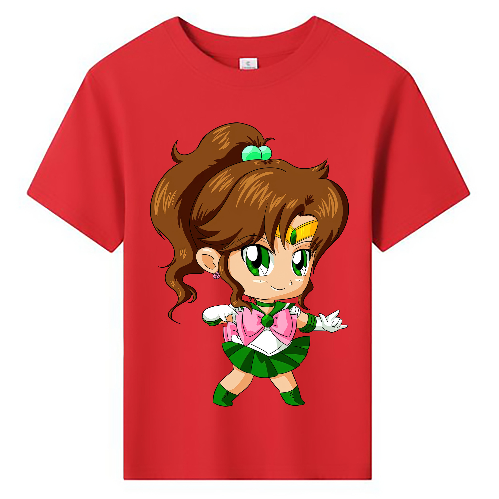 （画像用） 美少女戦士セーラームーン 木野 まこと きの まこと Sailor Moon Kino Makoto （セーラージュピター；Sailor Jupiter） 綿100％キッズTシャツ（フロントプリント）