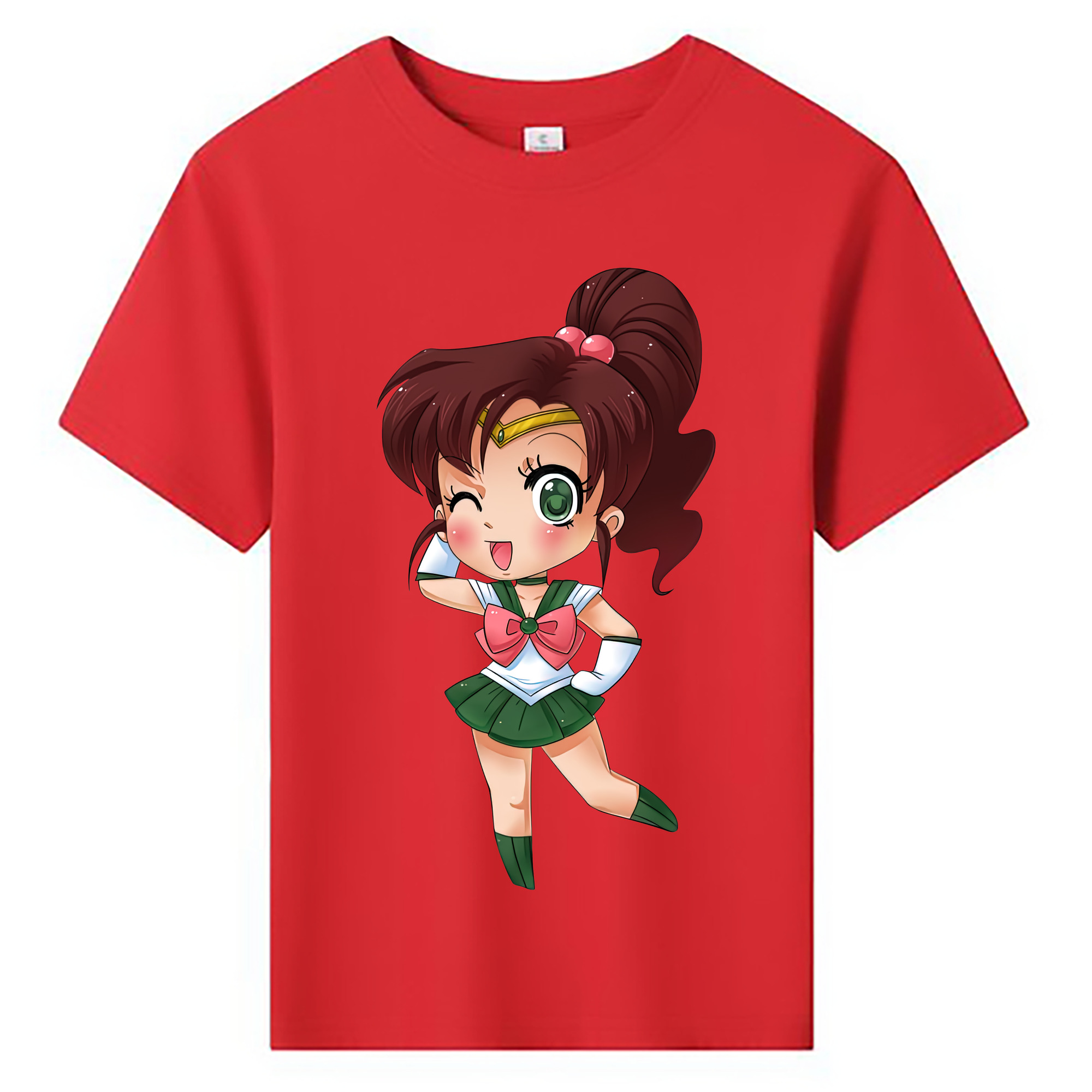（画像用） 美少女戦士セーラームーン 木野 まこと きの まこと Sailor Moon Kino Makoto （セーラージュピター；Sailor Jupiter） 綿100％キッズTシャツ（フロントプリント）