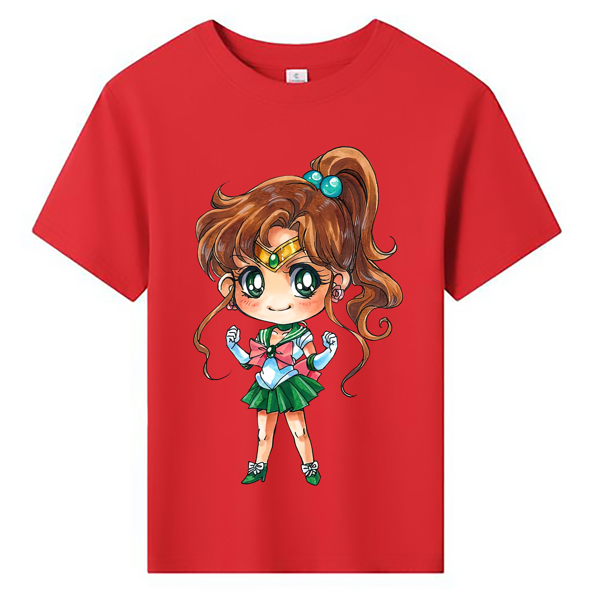 （画像用） 美少女戦士セーラームーン 木野 まこと きの まこと Sailor Moon Kino Makoto （セーラージュピター；Sailor Jupiter） 綿100％キッズTシャツ（フロントプリント）