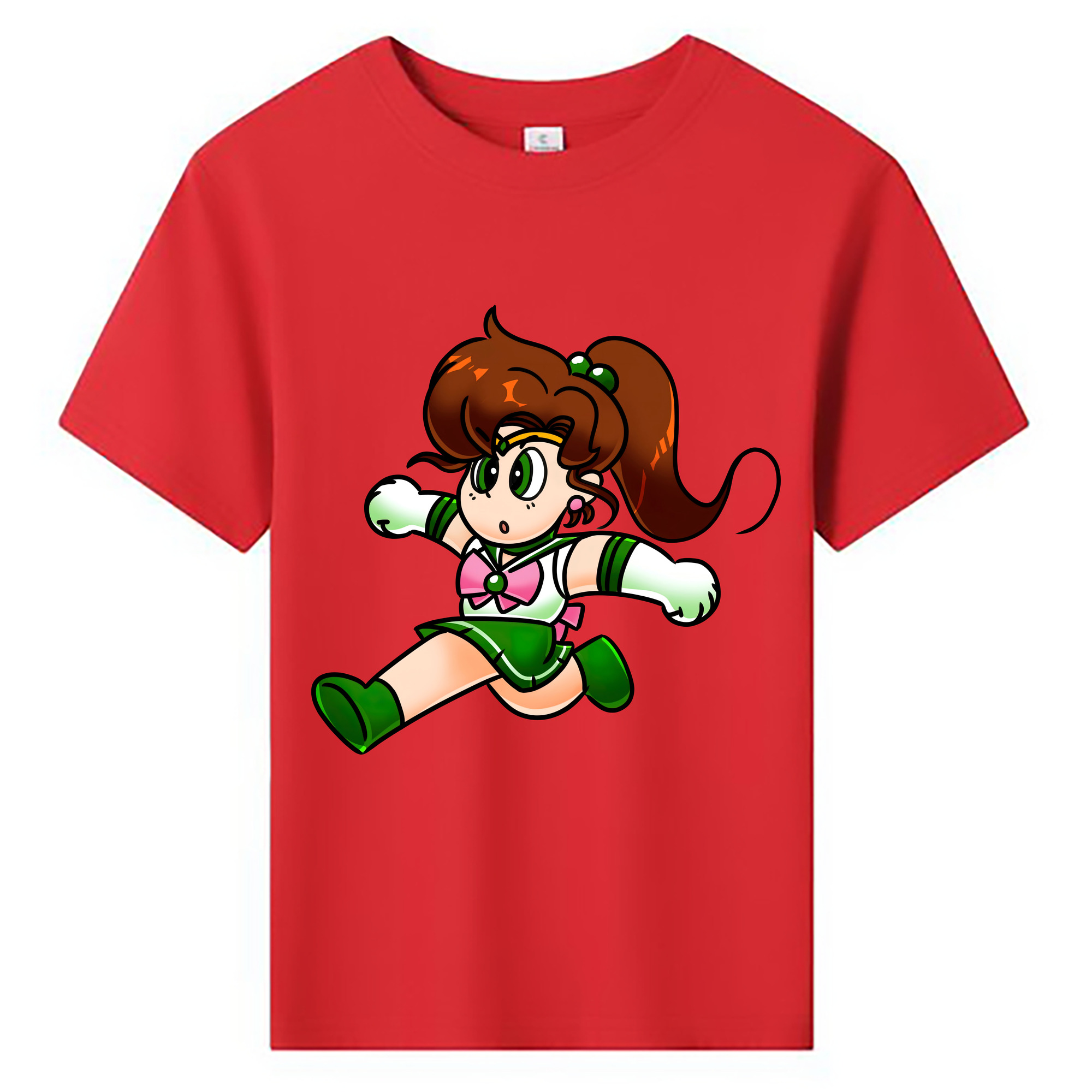 （画像用） 美少女戦士セーラームーン 木野 まこと きの まこと Sailor Moon Kino Makoto （セーラージュピター；Sailor Jupiter） 綿100％キッズTシャツ（フロントプリント）