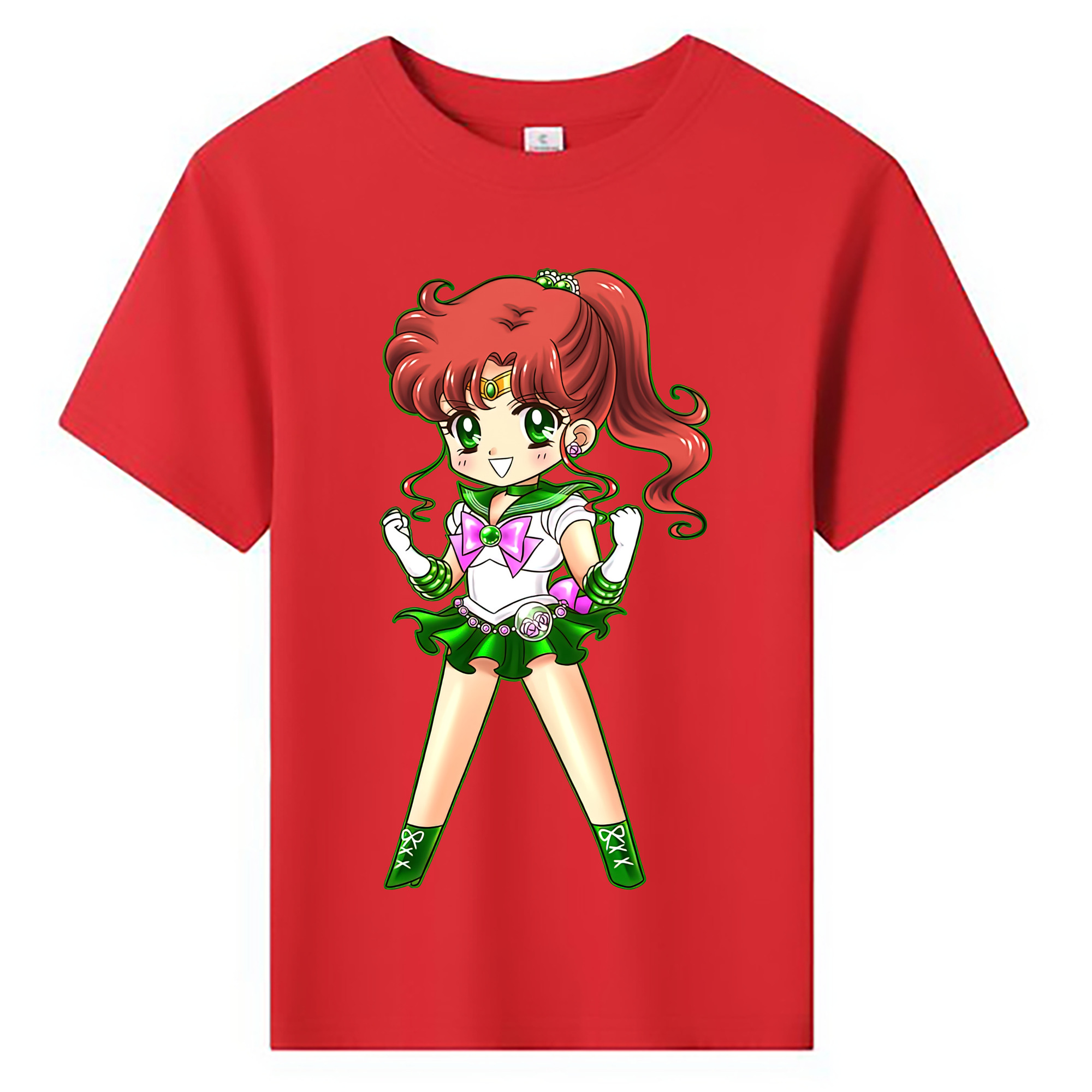 （画像用） 美少女戦士セーラームーン 木野 まこと きの まこと Sailor Moon Kino Makoto （セーラージュピター；Sailor Jupiter） 綿100％キッズTシャツ（フロントプリント）