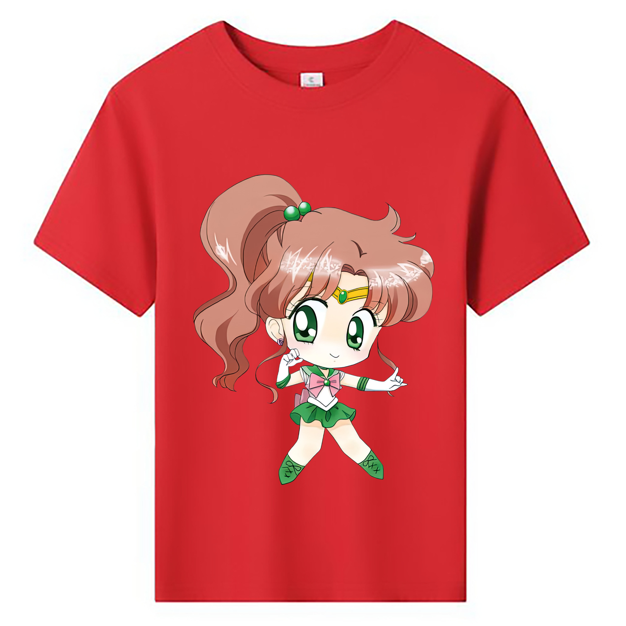 （画像用） 美少女戦士セーラームーン 木野 まこと きの まこと Sailor Moon Kino Makoto （セーラージュピター；Sailor Jupiter） 綿100％キッズTシャツ（フロントプリント）