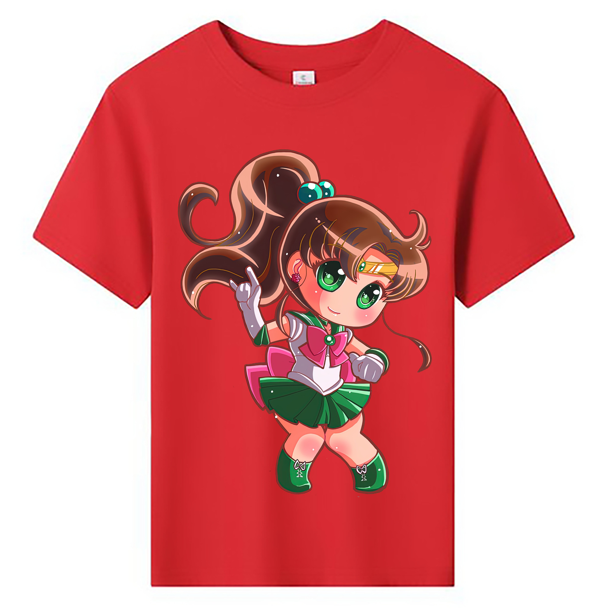 （画像用） 美少女戦士セーラームーン 木野 まこと きの まこと Sailor Moon Kino Makoto （セーラージュピター；Sailor Jupiter） 綿100％キッズTシャツ（フロントプリント）