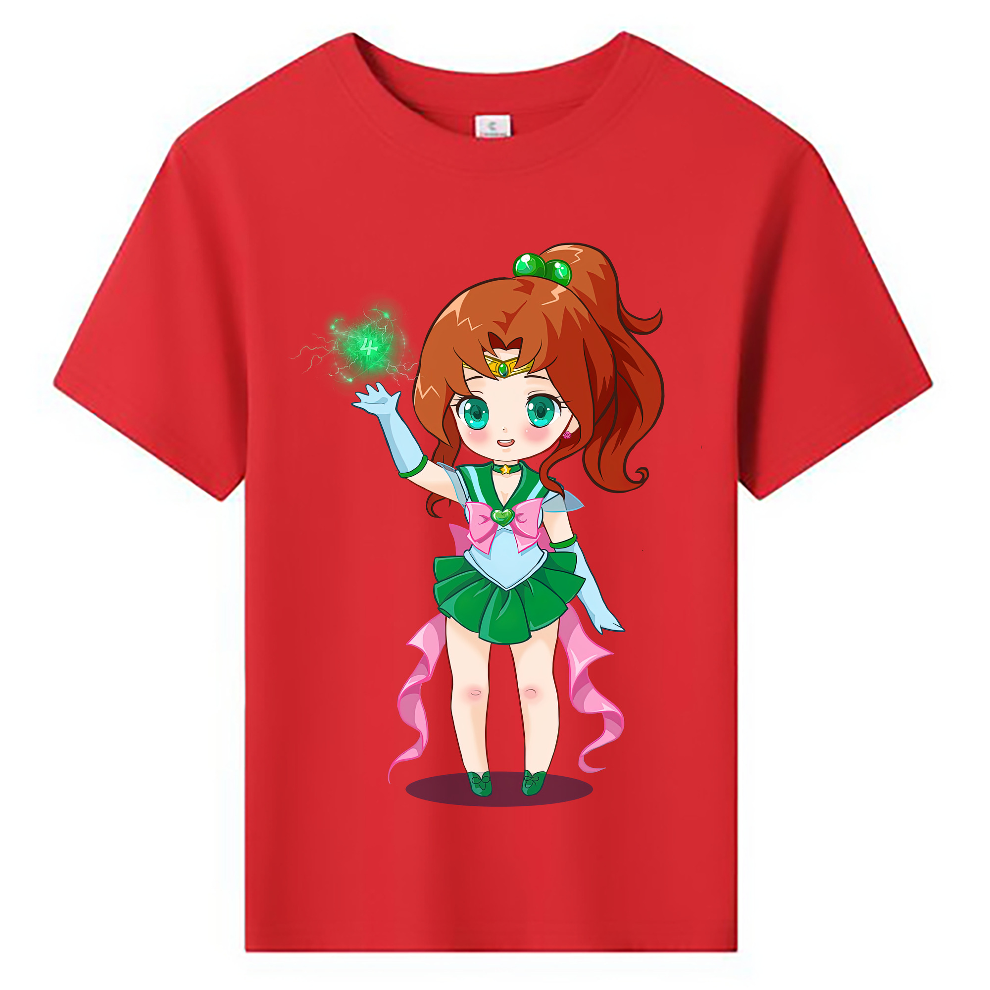 （画像用） 美少女戦士セーラームーン 木野 まこと きの まこと Sailor Moon Kino Makoto （セーラージュピター；Sailor Jupiter） 綿100％キッズTシャツ（フロントプリント）