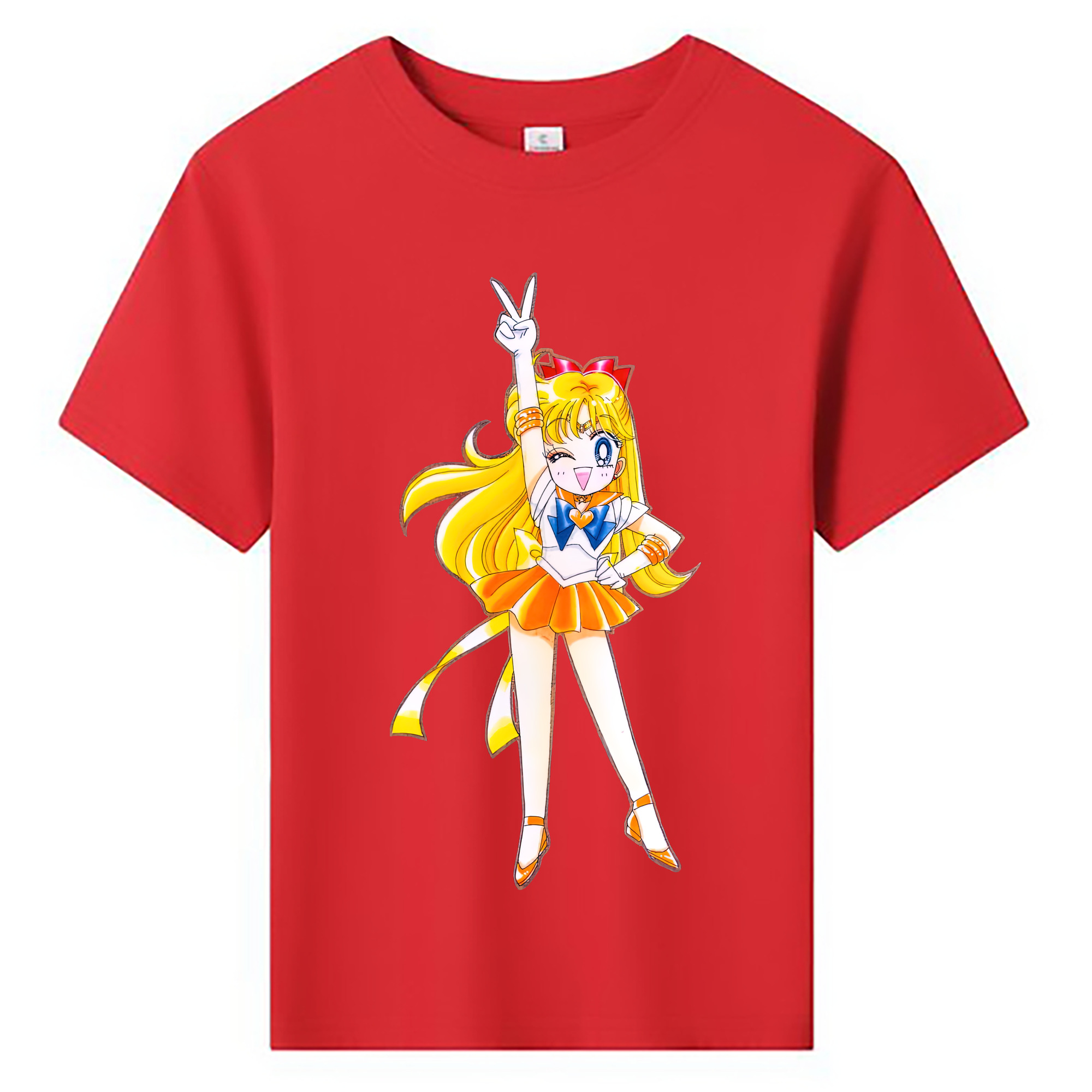 （画像用） 美少女戦士セーラームーン 愛野 美奈子 あいの みなこ Sailor Moon Aino Minako 綿100％キッズTシャツ（フロントプリント）