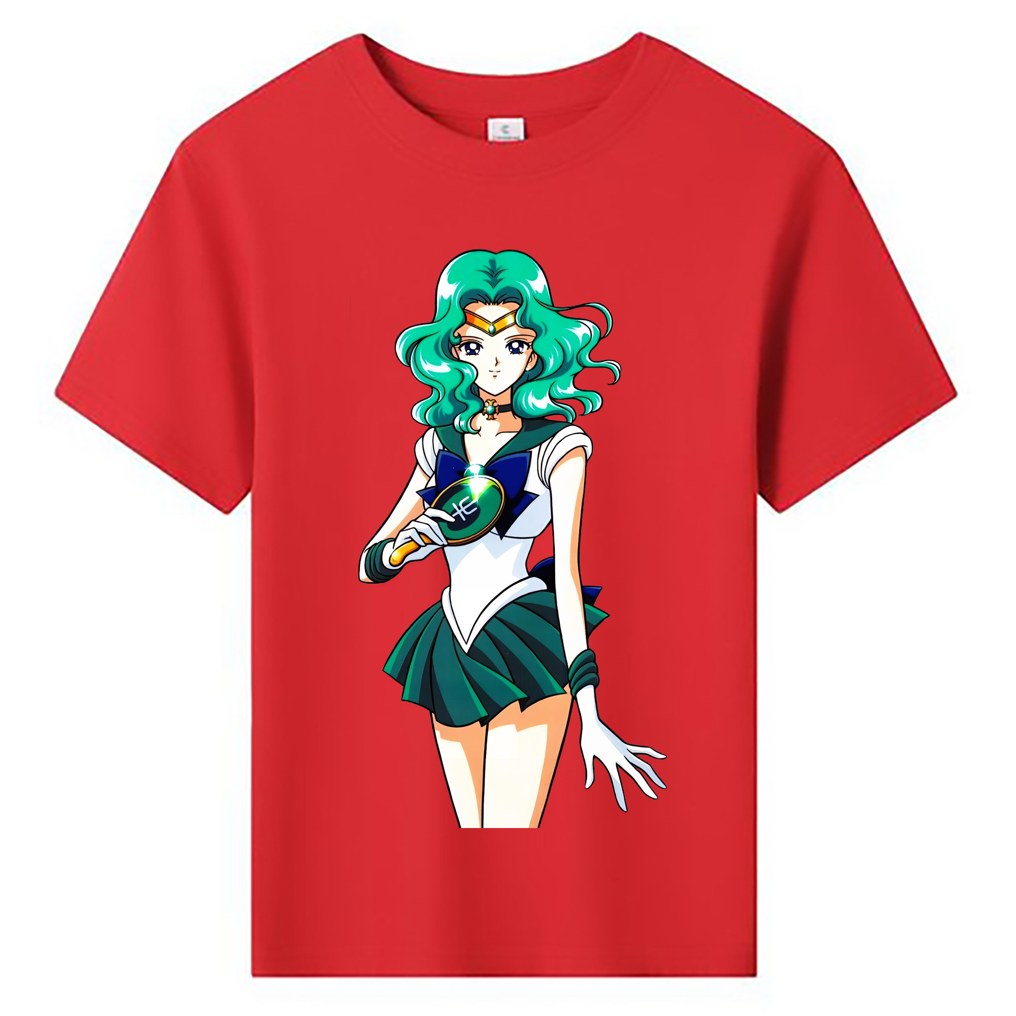 （画像用） 美少女戦士セーラームーン 海王 みちる（かいおう みちる） Sailor Moon Kaiou Michiru 綿100％キッズTシャツ（フロントプリント）