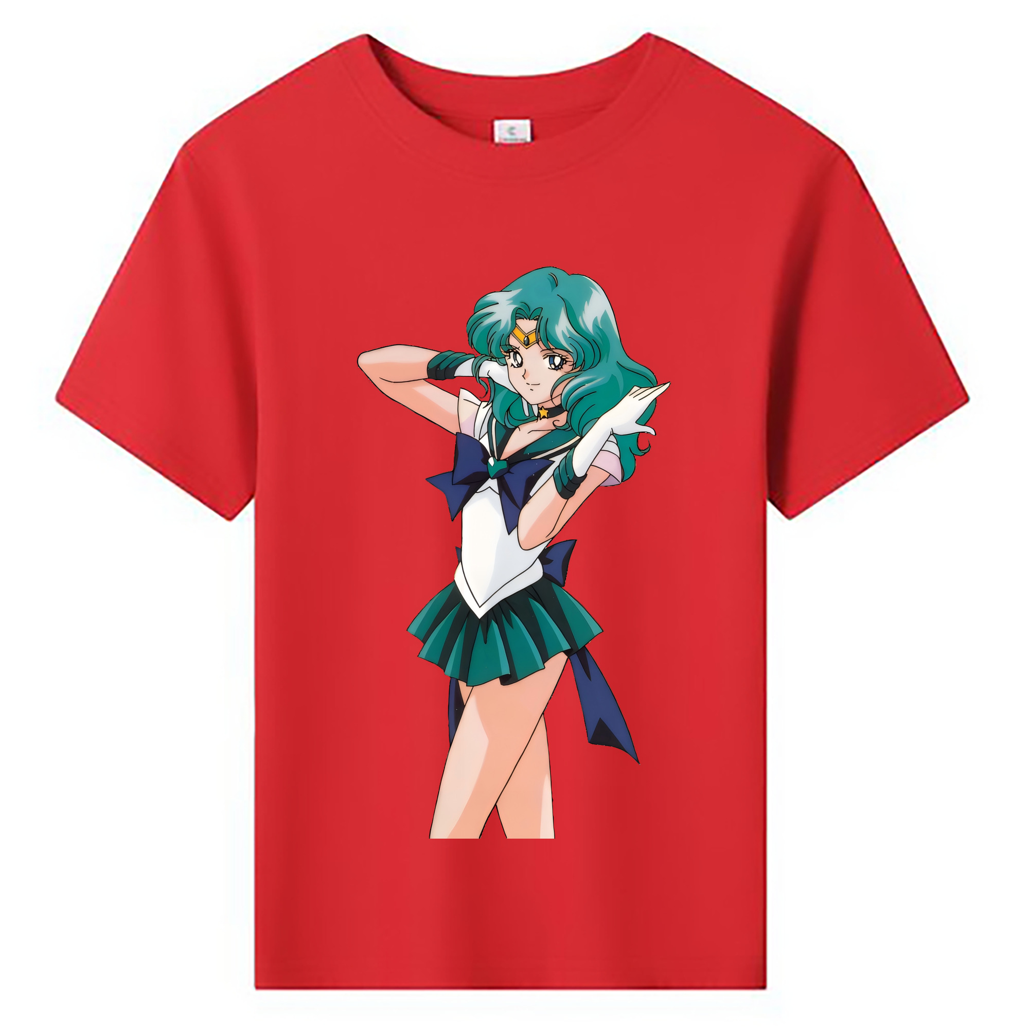 （画像用） 美少女戦士セーラームーン 海王 みちる（かいおう みちる） Sailor Moon Kaiou Michiru 綿100％キッズTシャツ（フロントプリント）